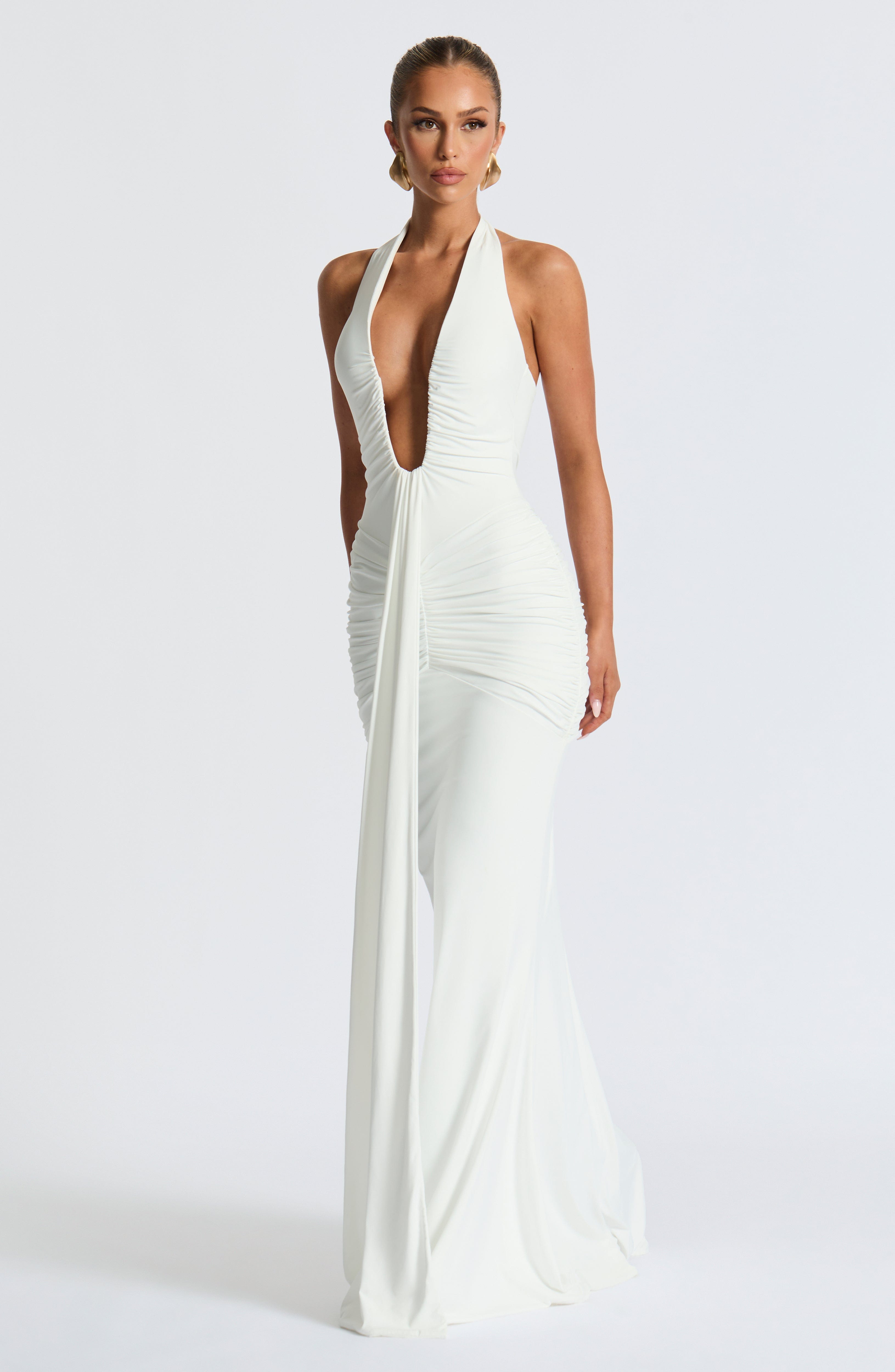 minilena Rosetta Maxi Dress White
