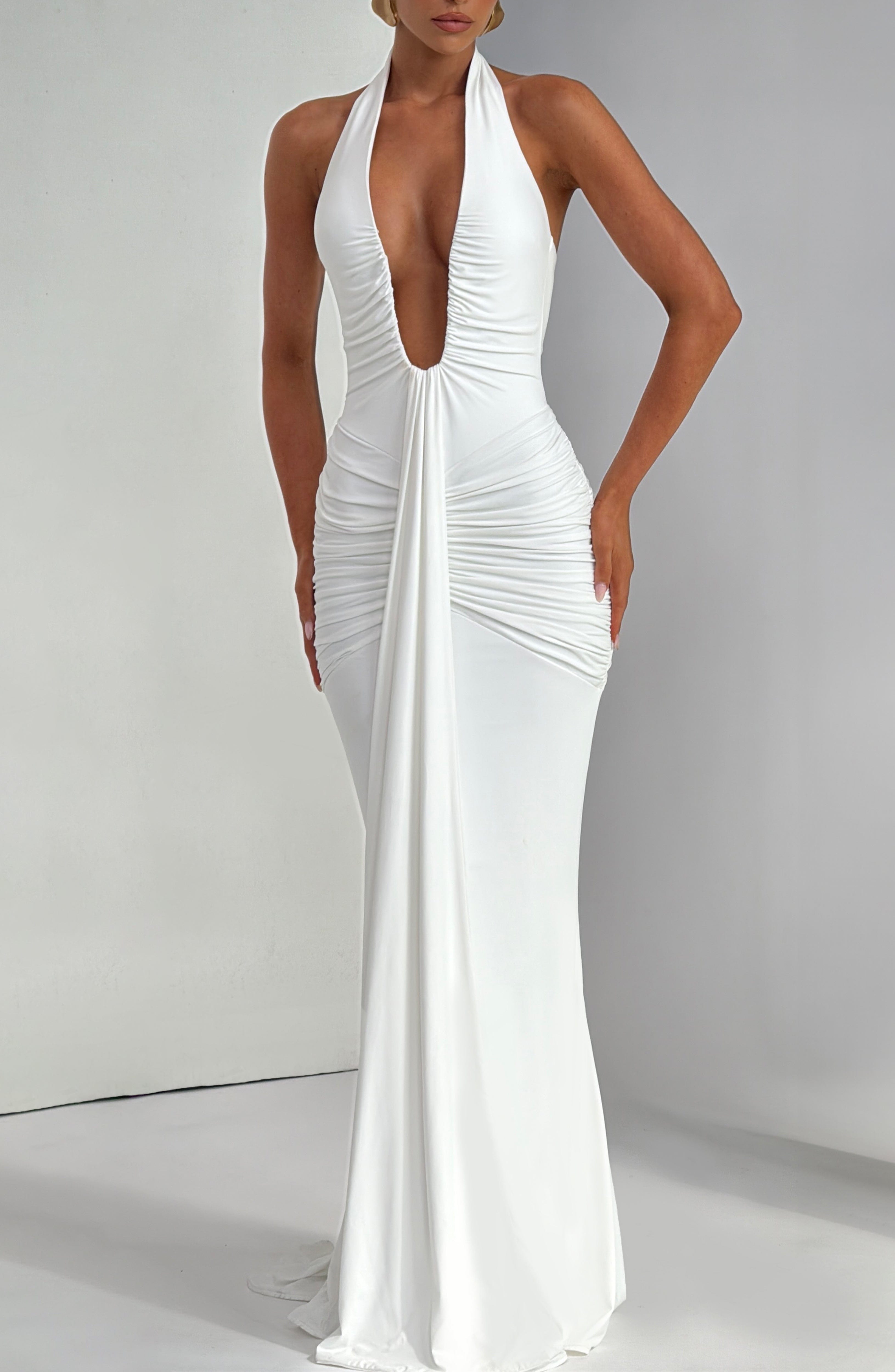 minilena Rosetta Maxi Dress White