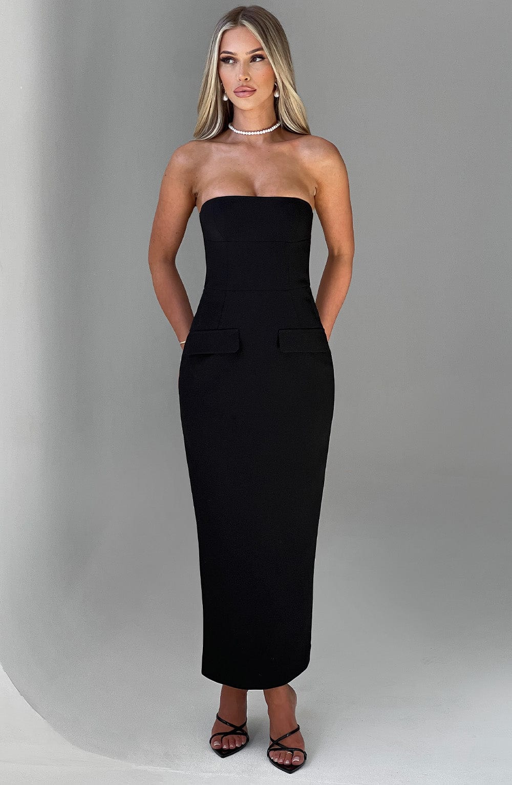 minilena Roxanne Midaxi Dress Black