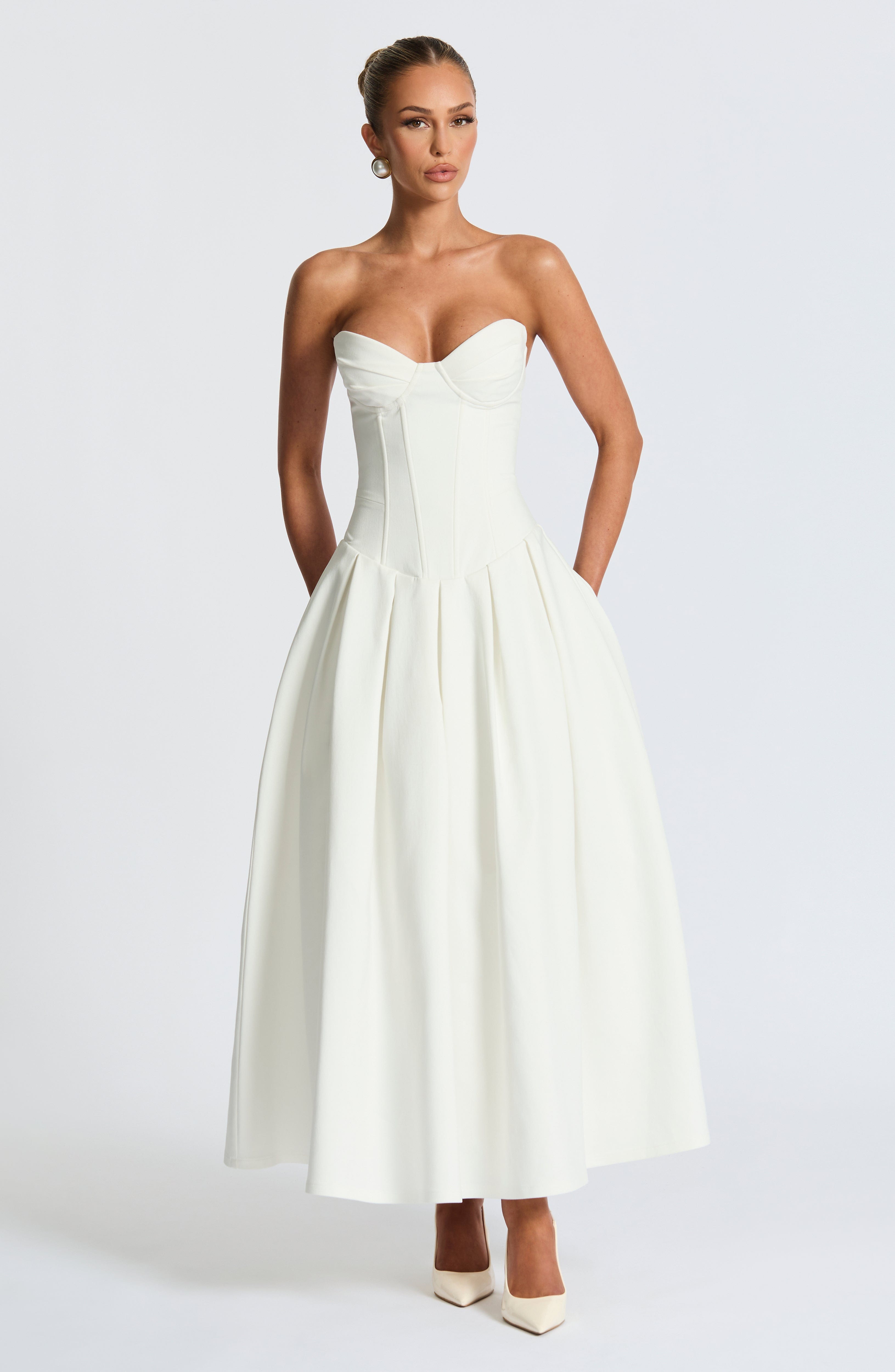 minilena Salma Midi Dress Ivory