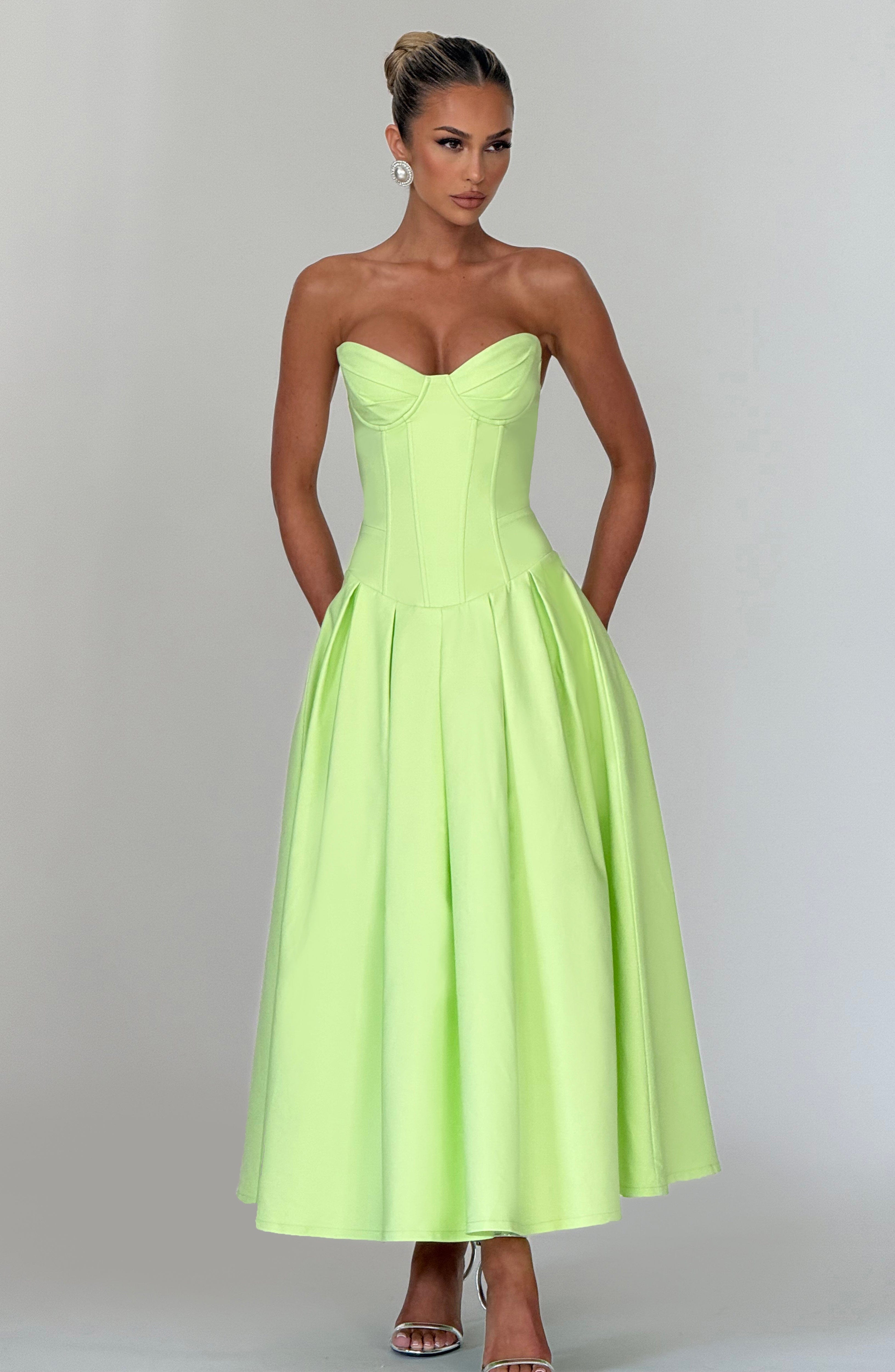 minilena Salma Midi Dress Lime