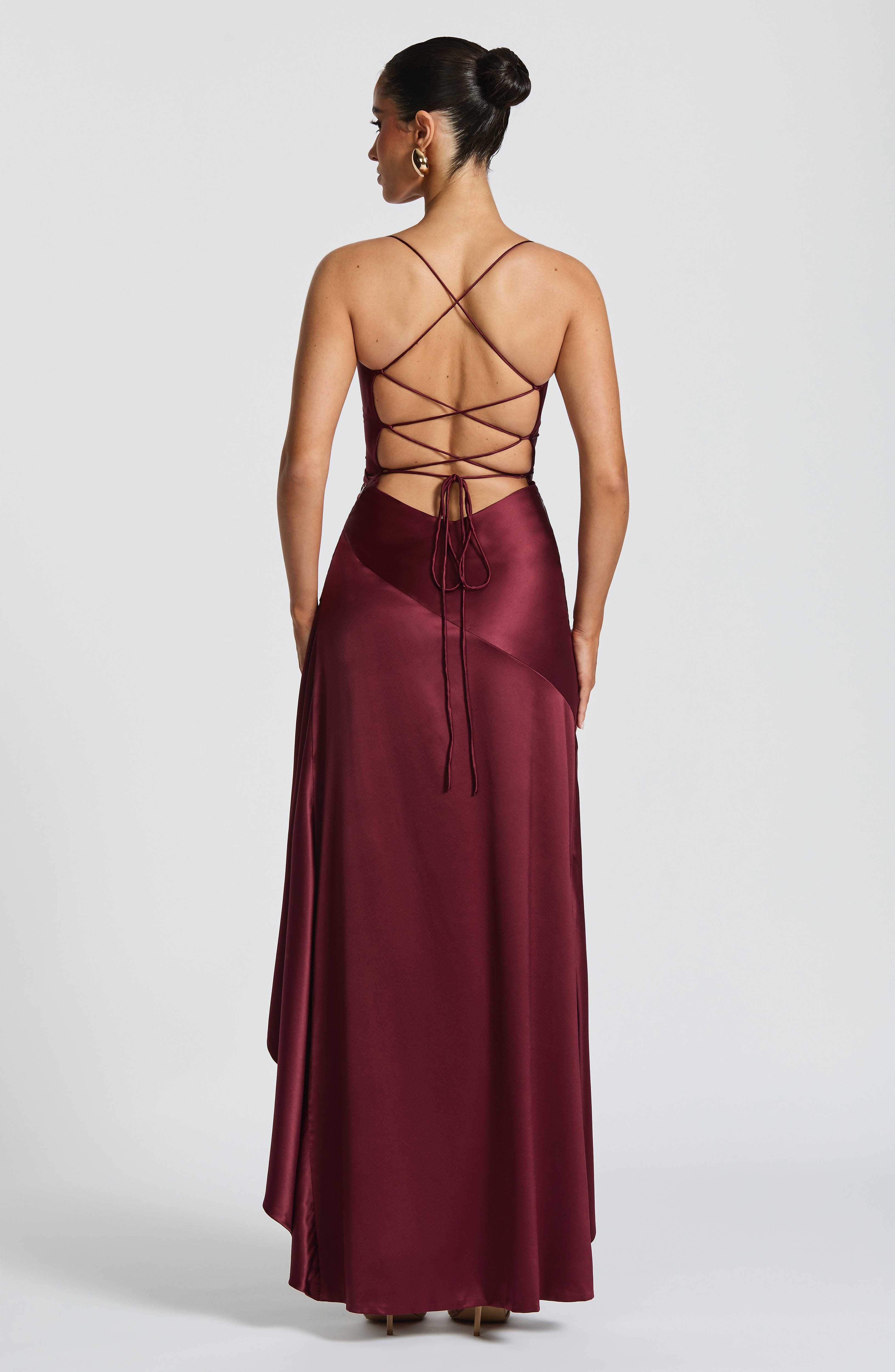 minilena Samira Maxi Dress Cherry Lacquer