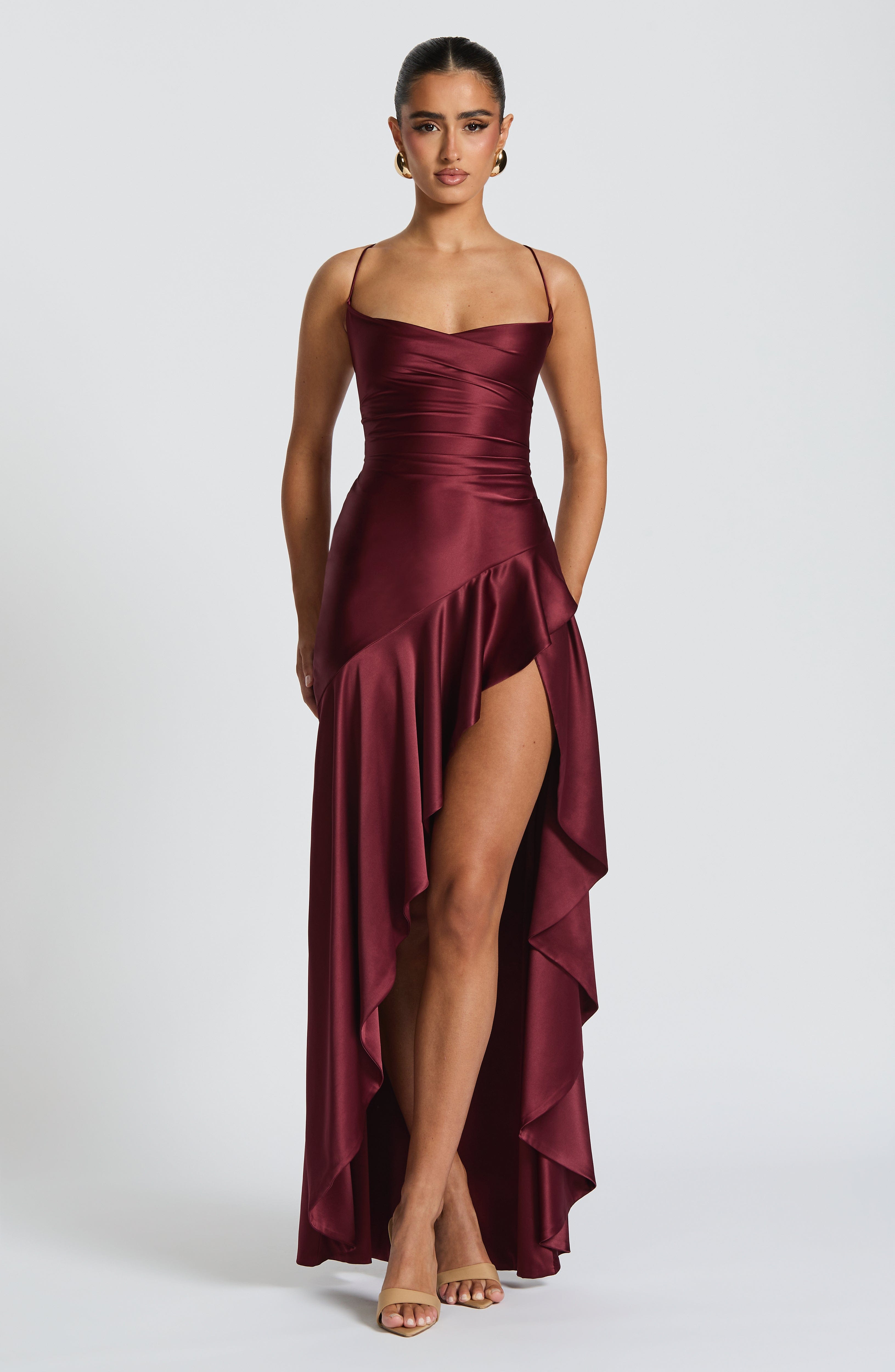 minilena Samira Maxi Dress Cherry Lacquer