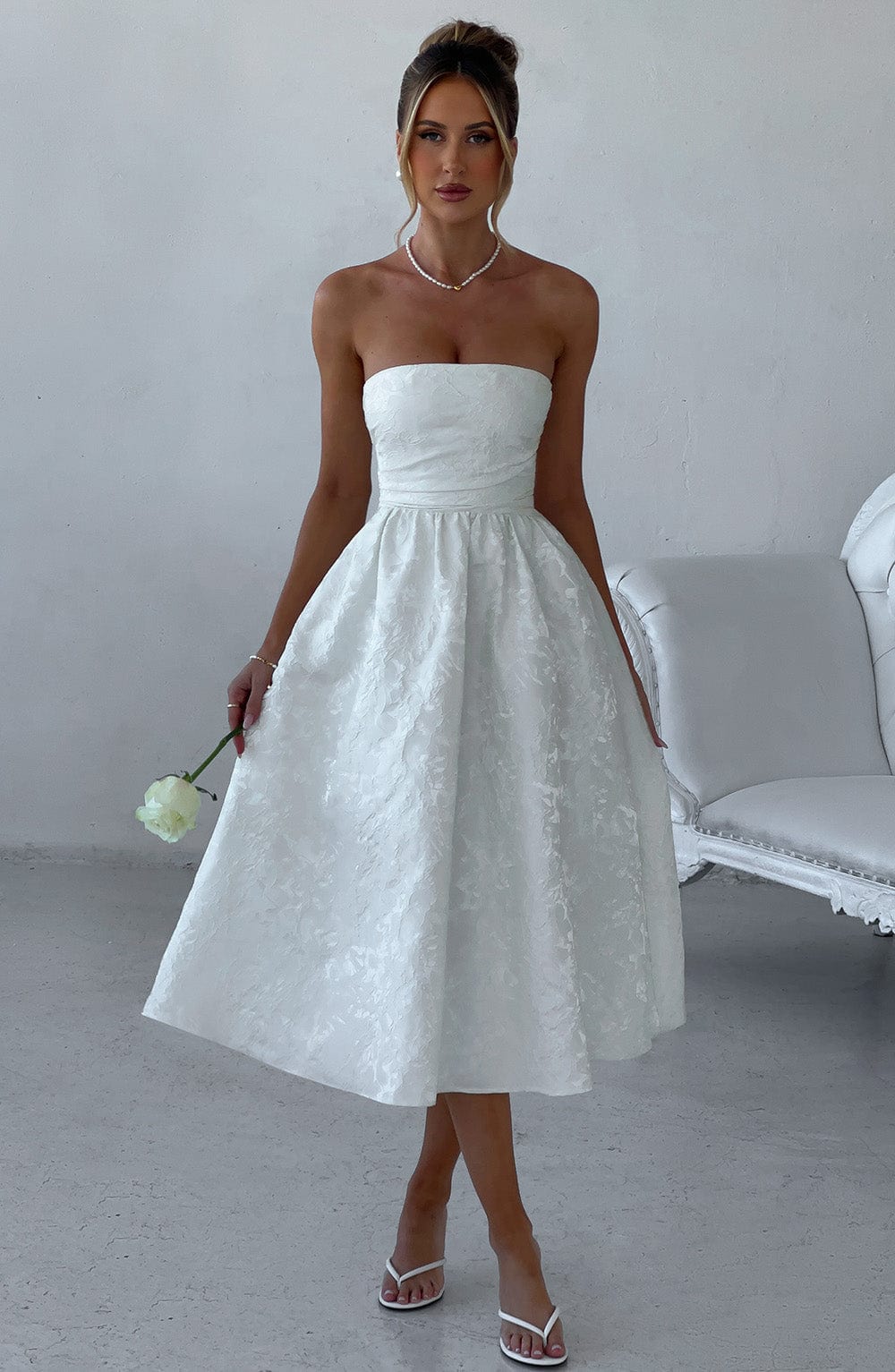 minilena Saoirse Midi Dress Ivory