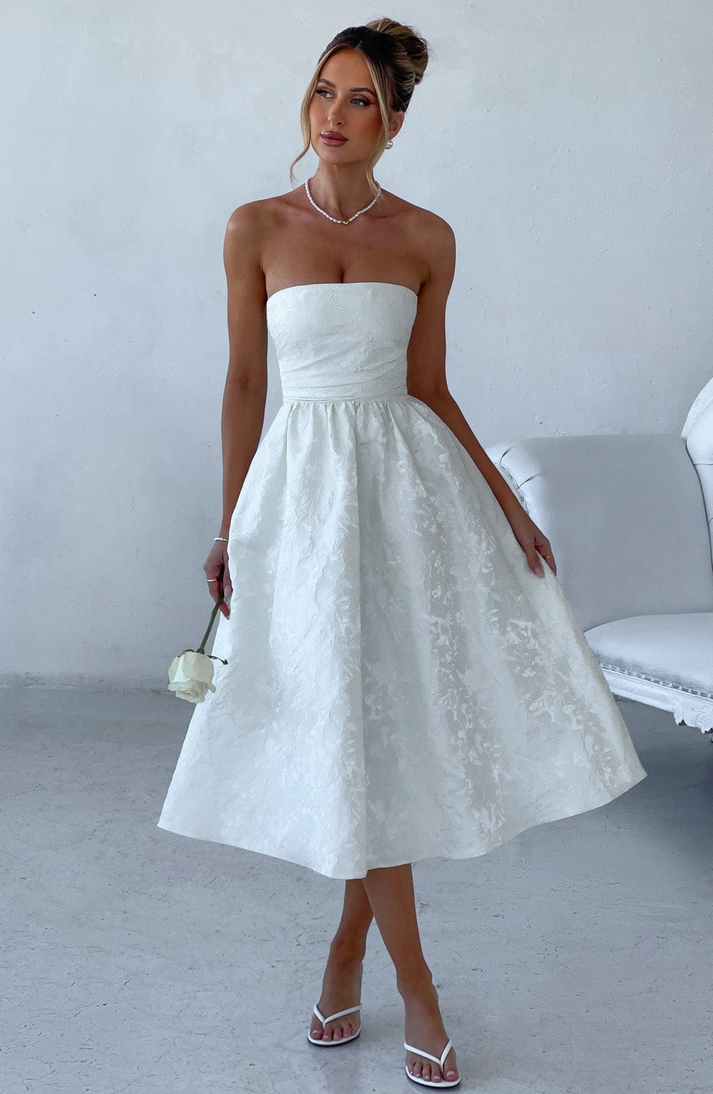 minilena Saoirse Midi Dress Ivory