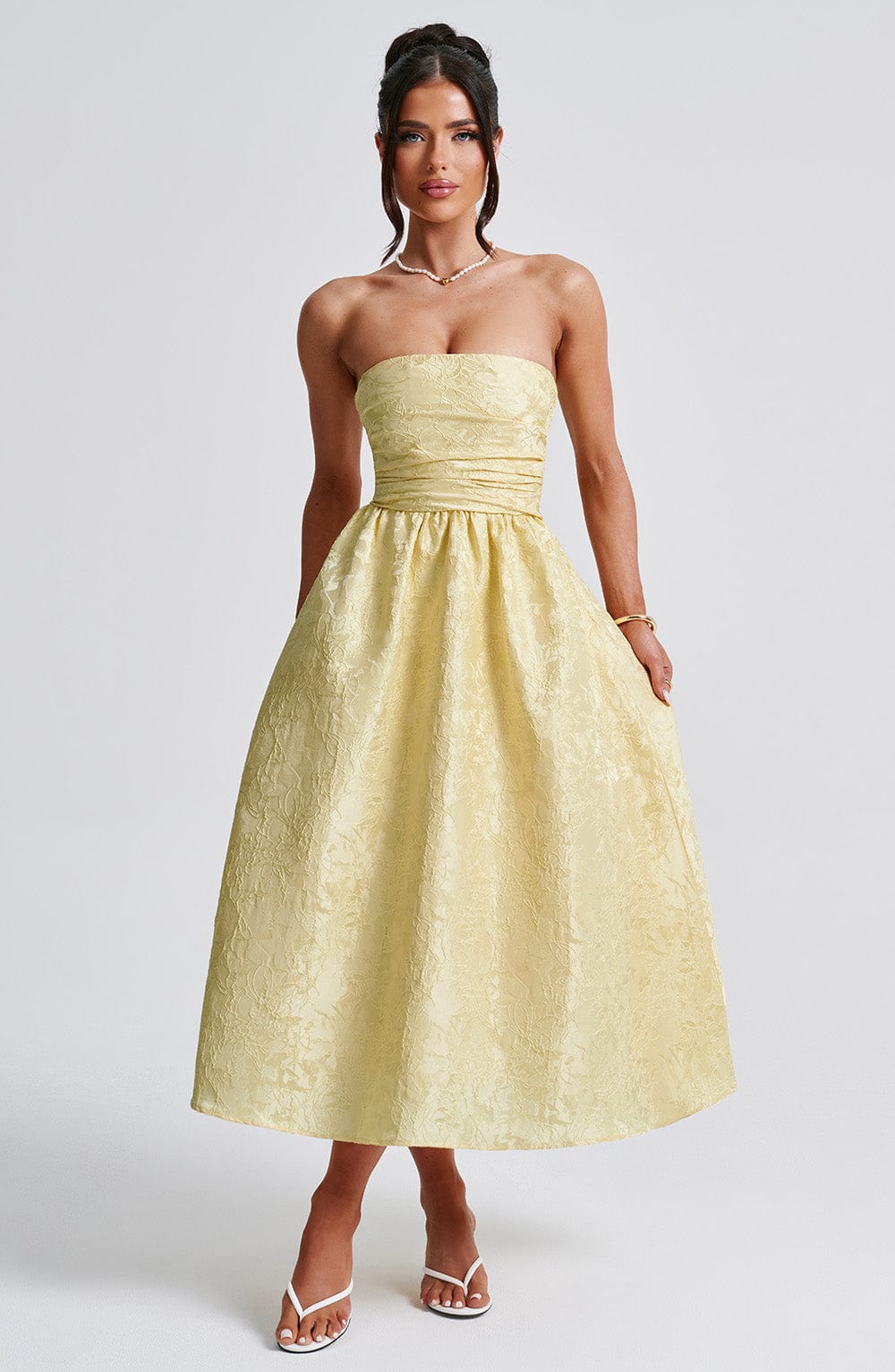 minilena Saoirse Midi Dress Lemon