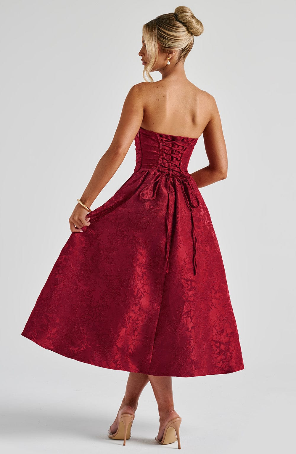 minilena Saoirse Midi Dress Red