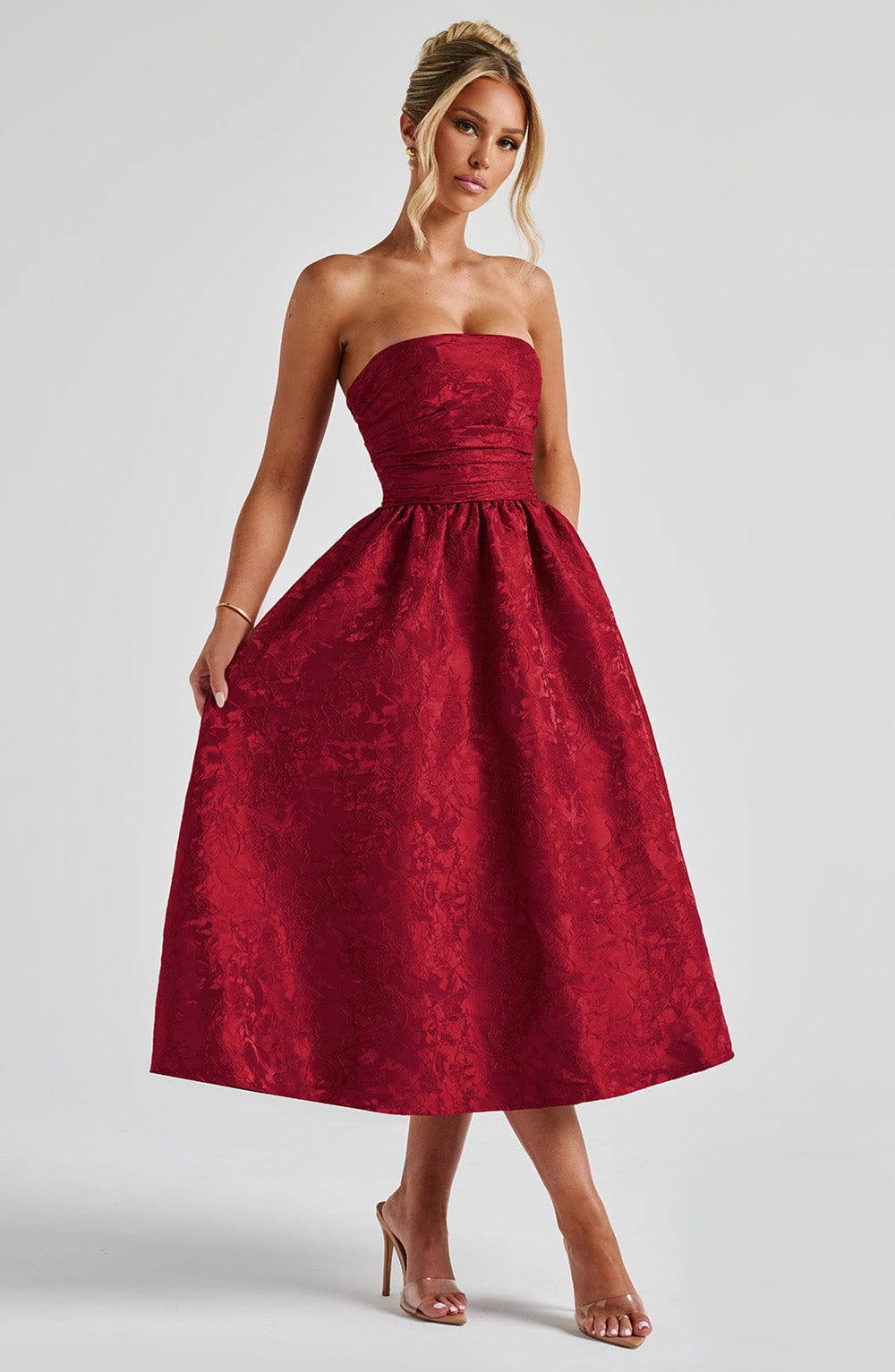 minilena Saoirse Midi Dress Red