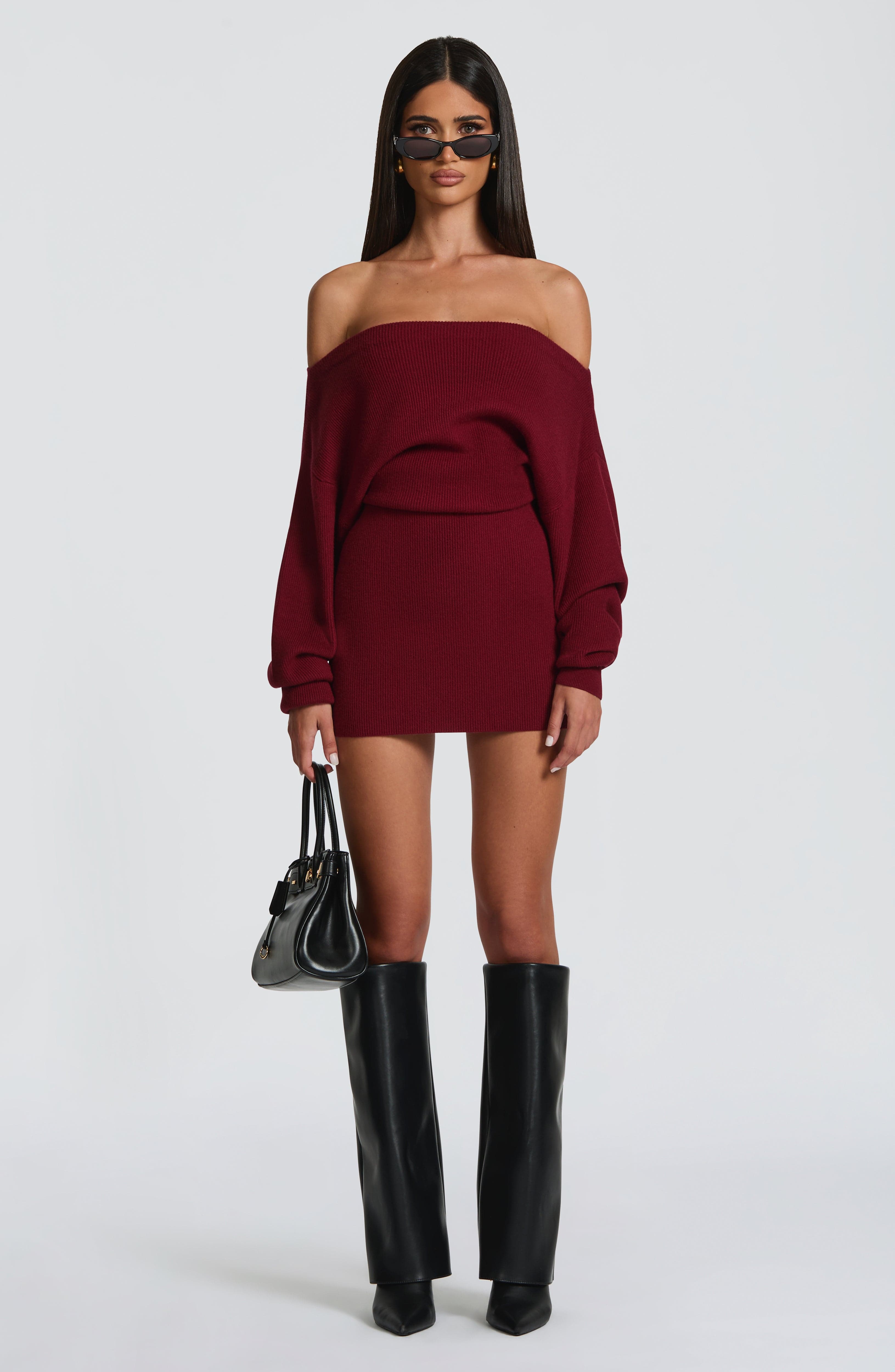 minilena Sawyer Mini Dress Burgundy