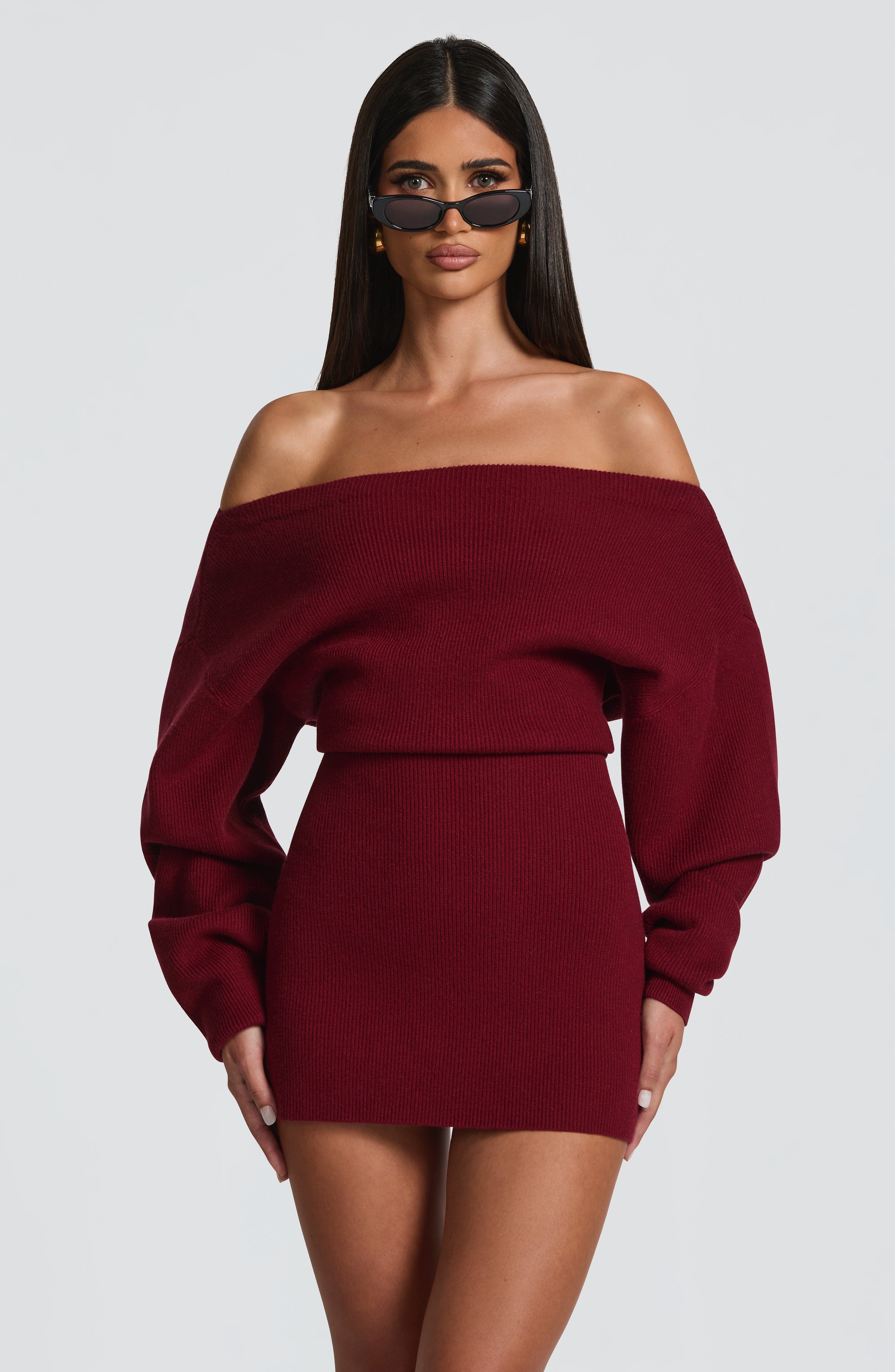 minilena Sawyer Mini Dress Burgundy