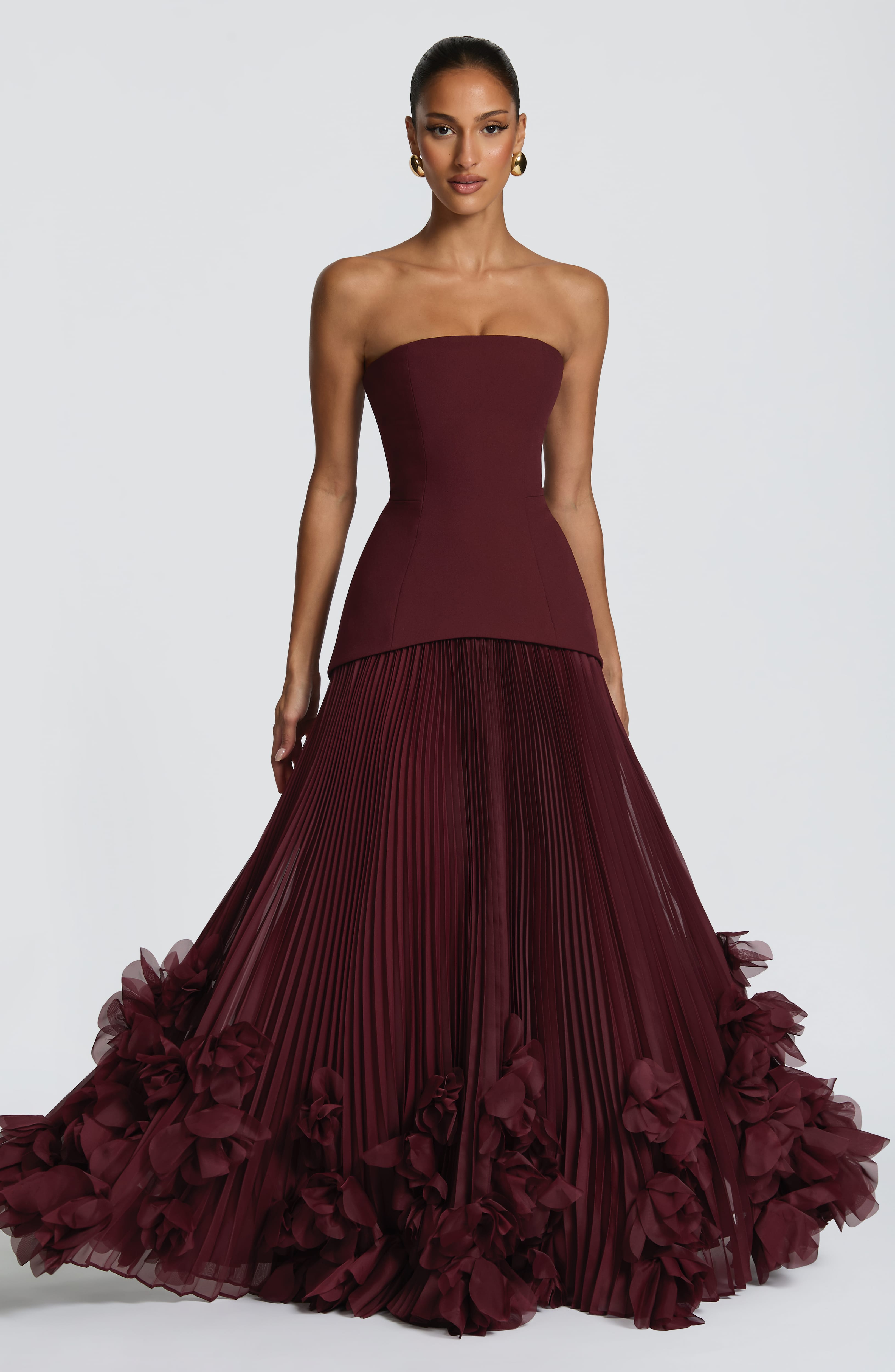minilena Seraphina Gown Cherry Lacquer