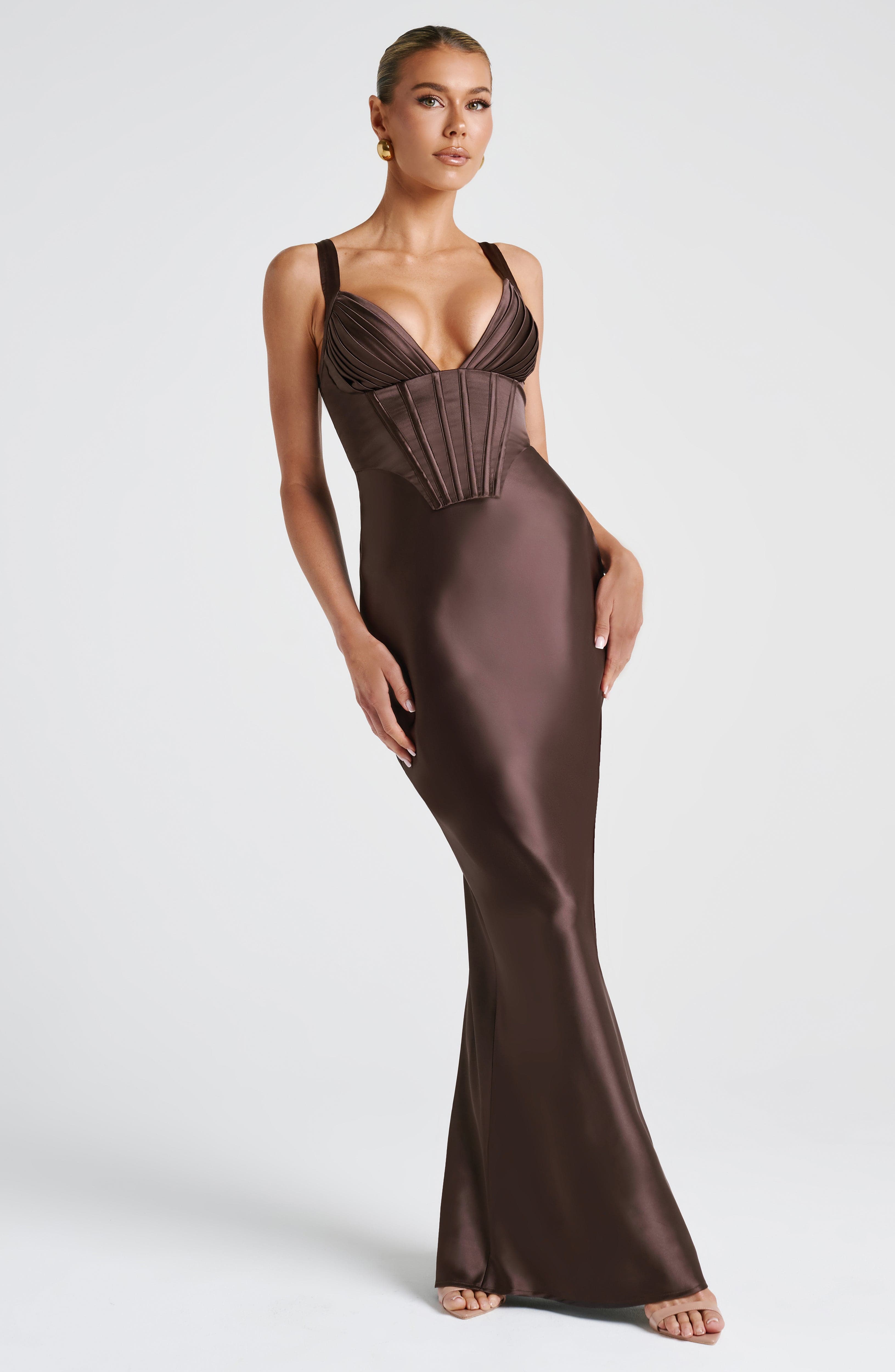 minilena Shae Maxi Dress Plum Brown