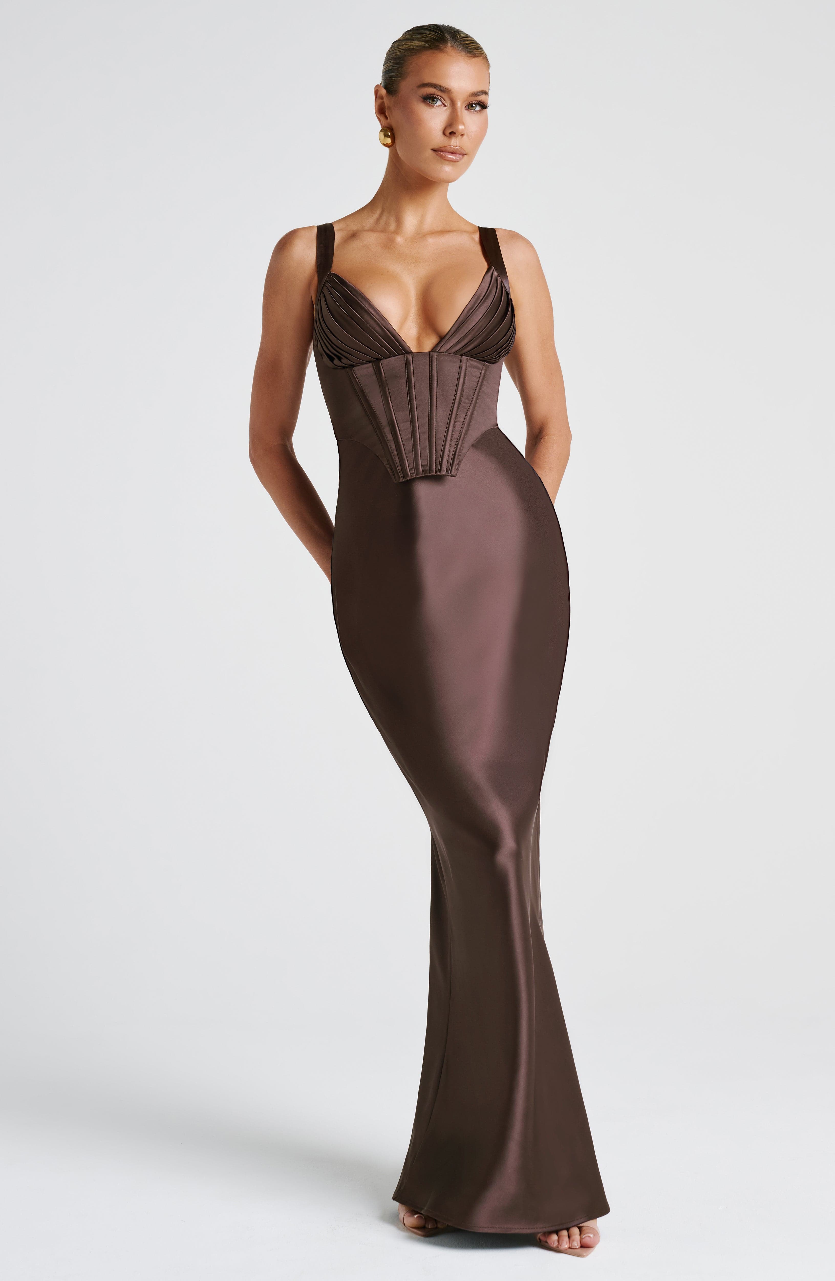minilena Shae Maxi Dress Plum Brown