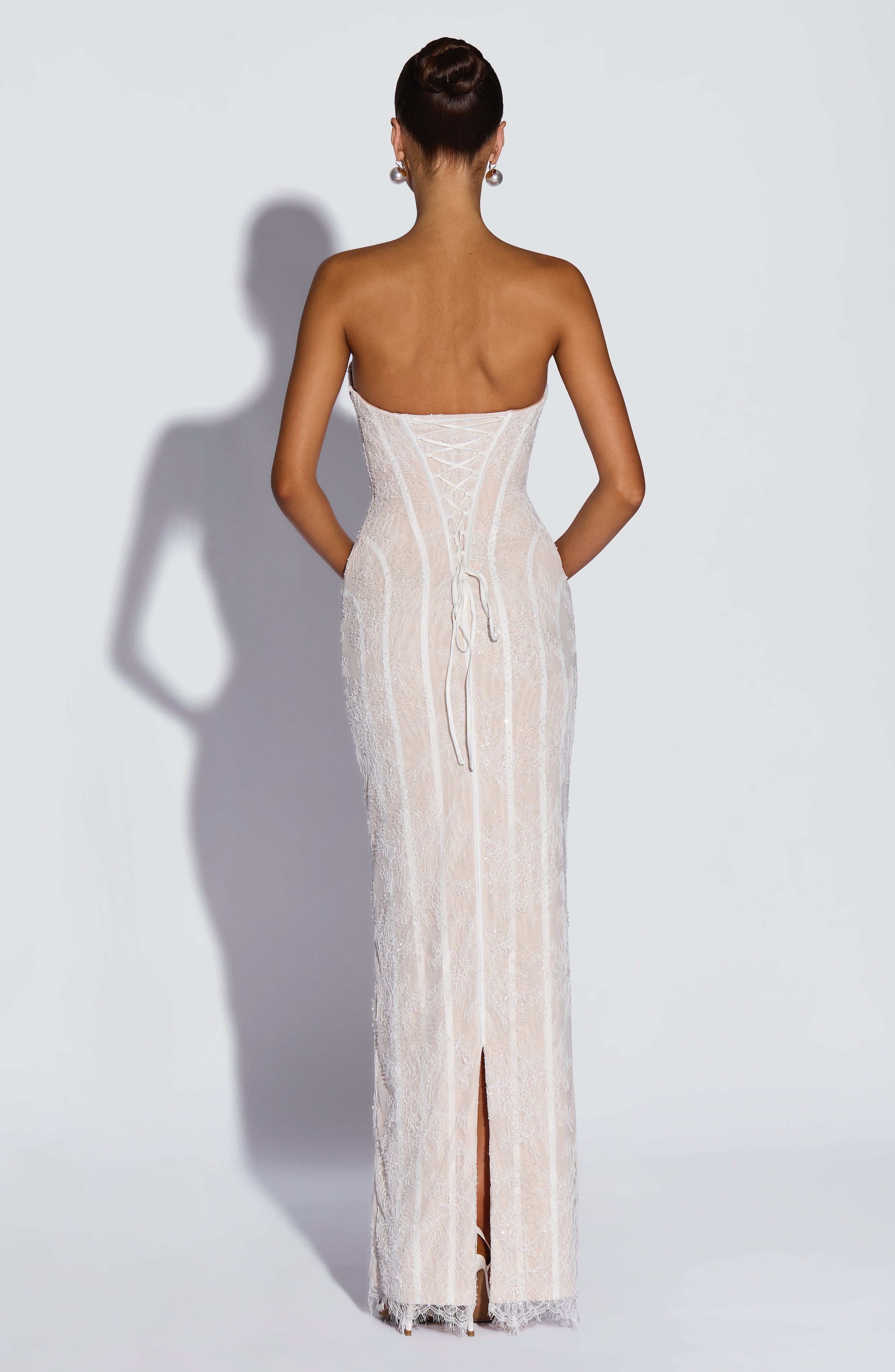 minilena Sian Maxi Dress Ivory Embellishment