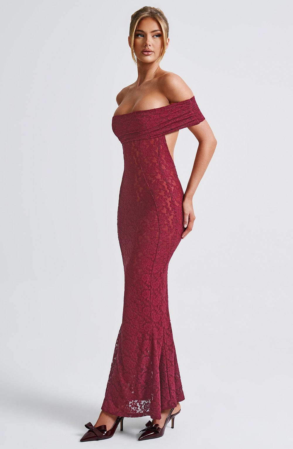 minilena Stephanie Maxi Dress Burgundy