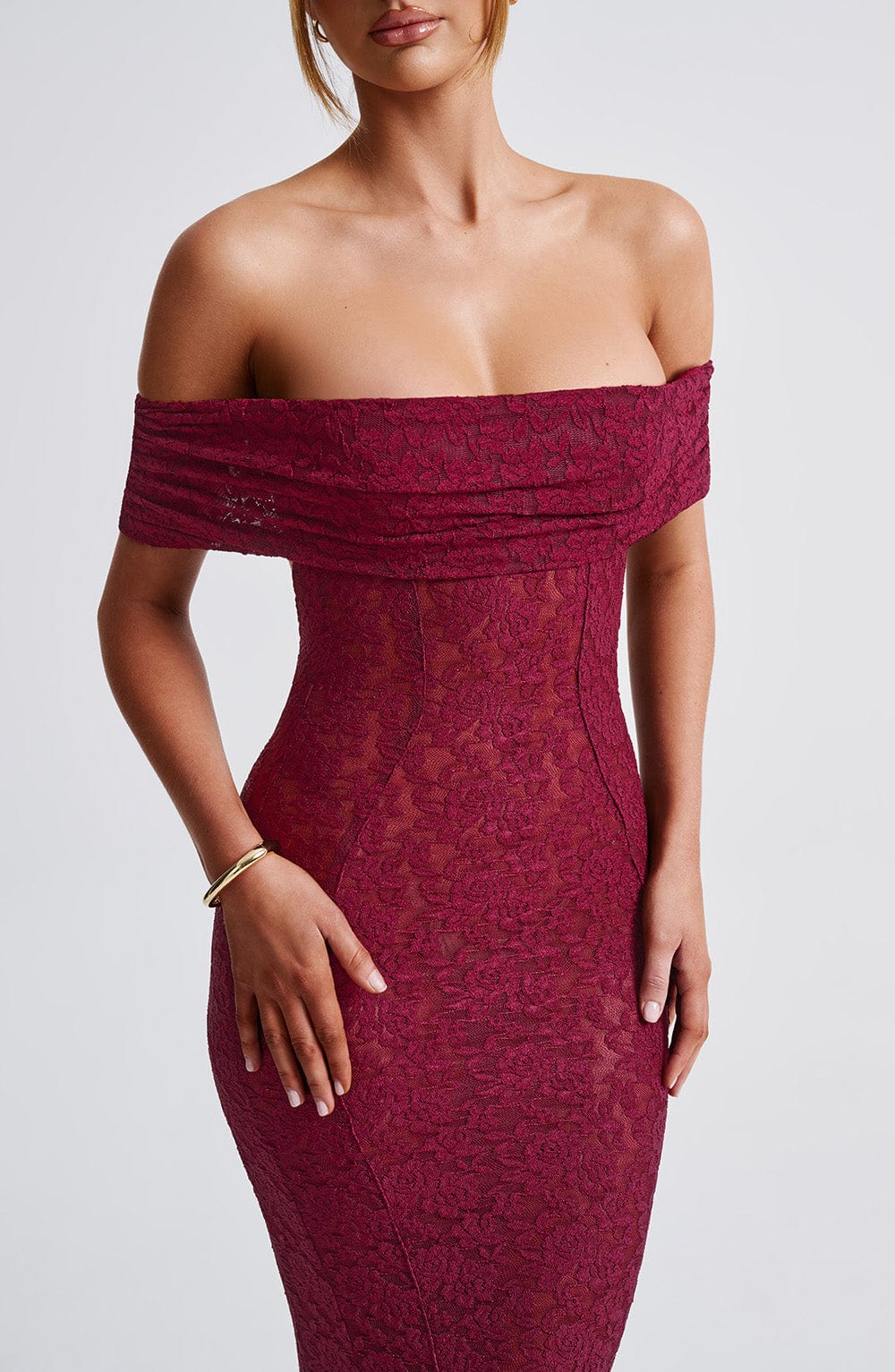 minilena Stephanie Maxi Dress Burgundy