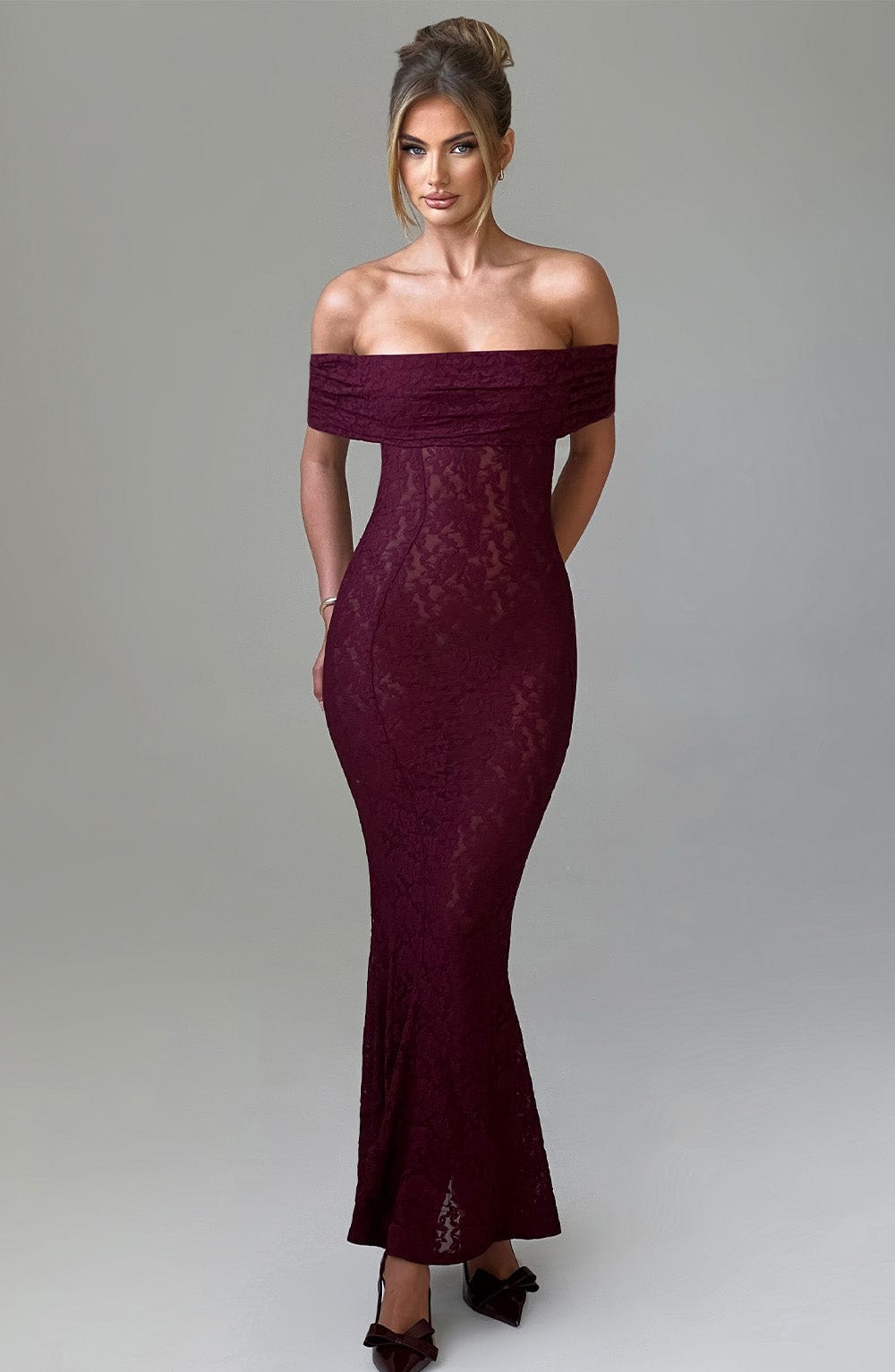 minilena Stephanie Maxi Dress Burgundy