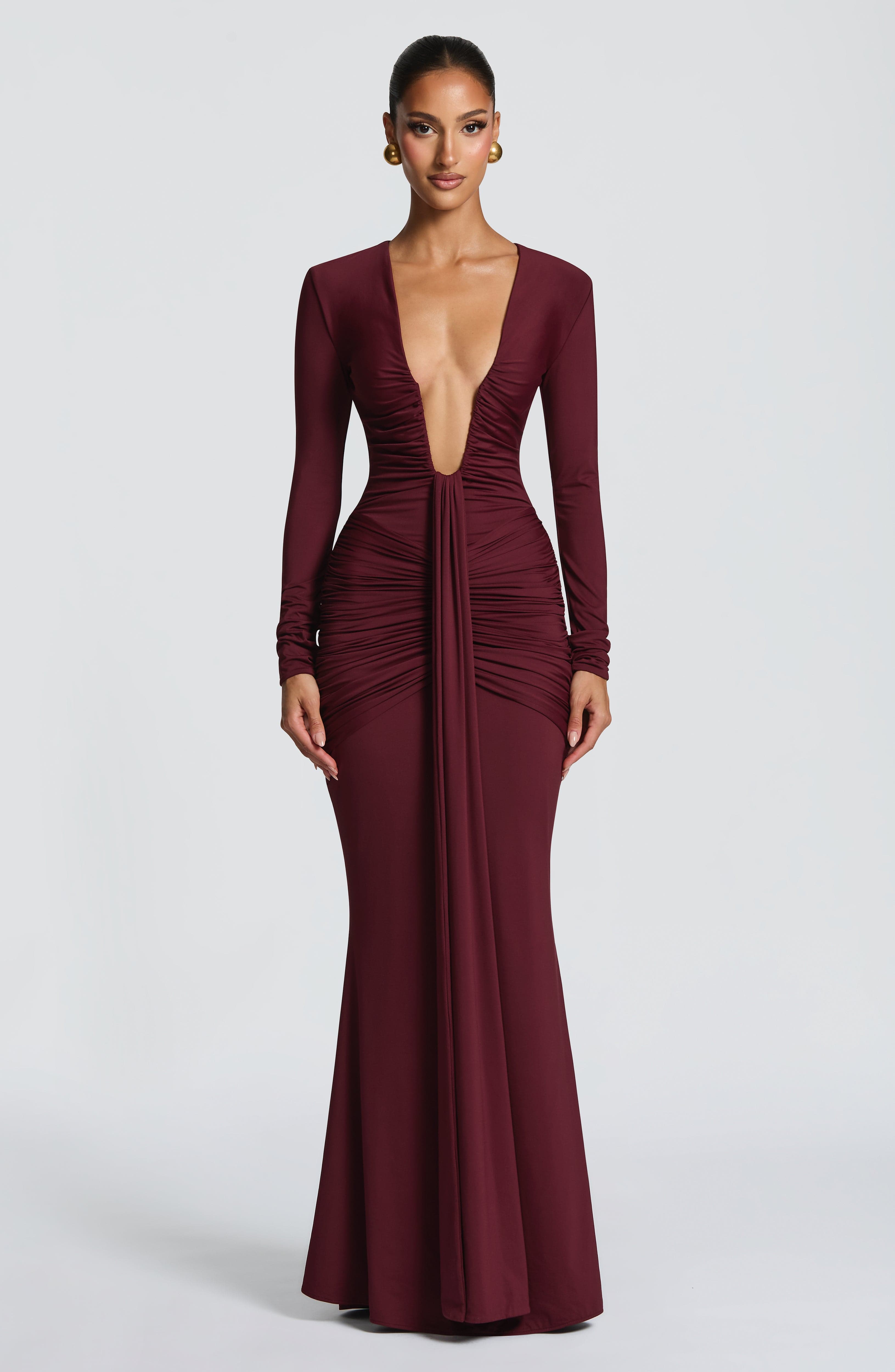 minilena Tara Maxi Dress Cherry Lacquer
