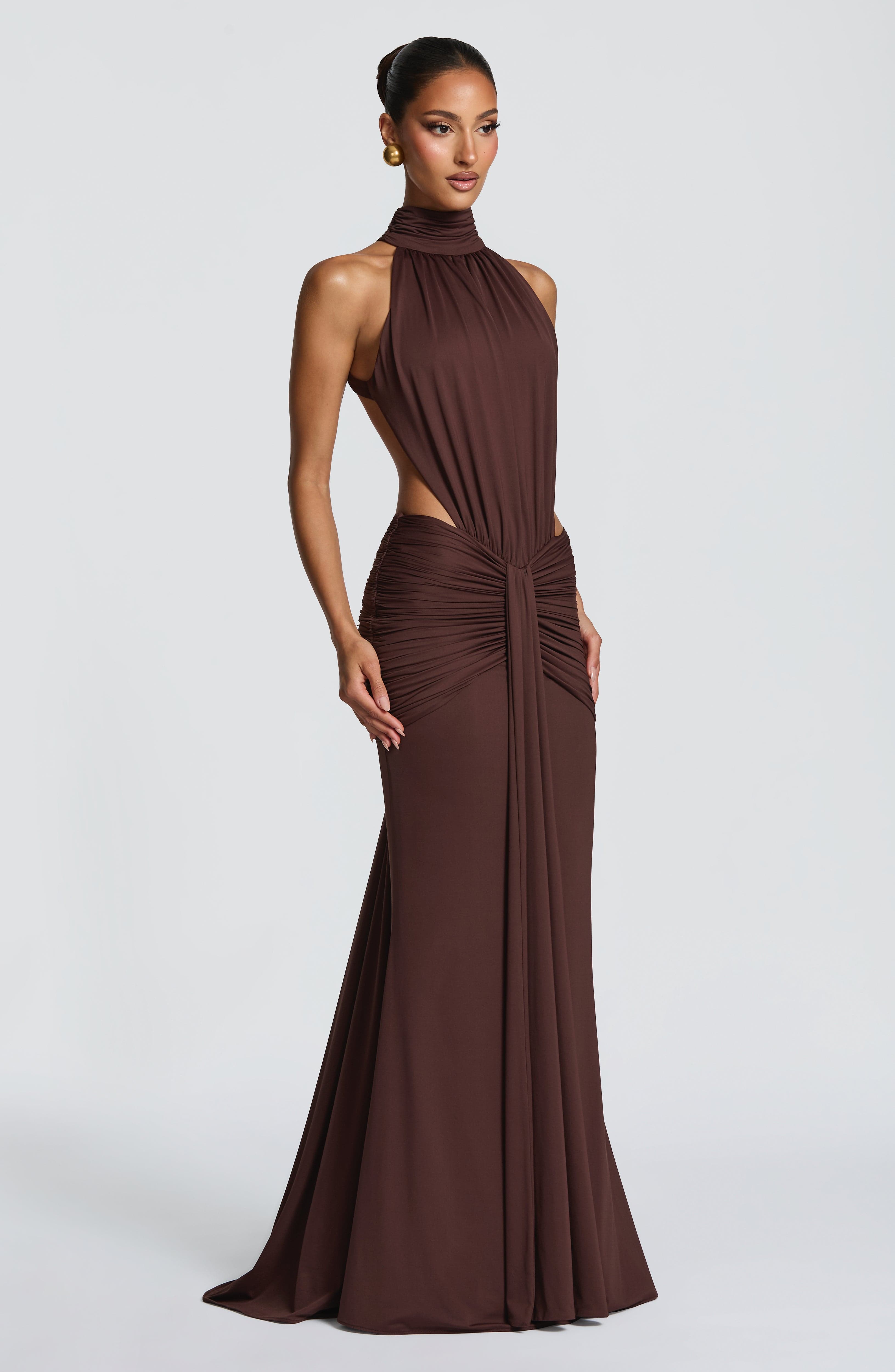 minilena Thekla Maxi Dress Plum Brown