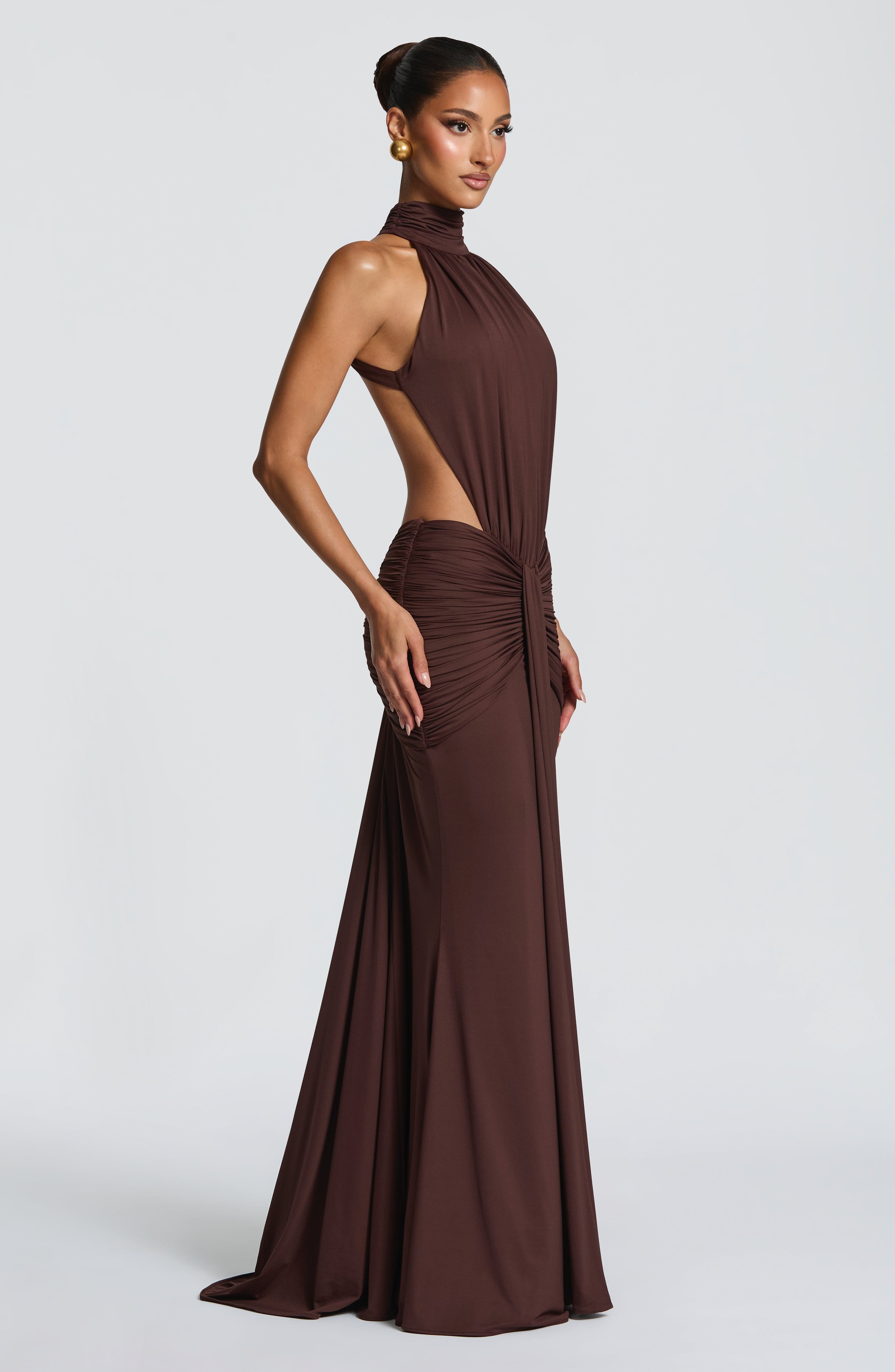 minilena Thekla Maxi Dress Plum Brown