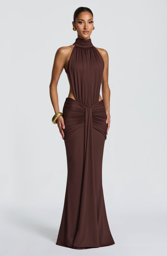 minilena Thekla Maxi Dress Plum Brown