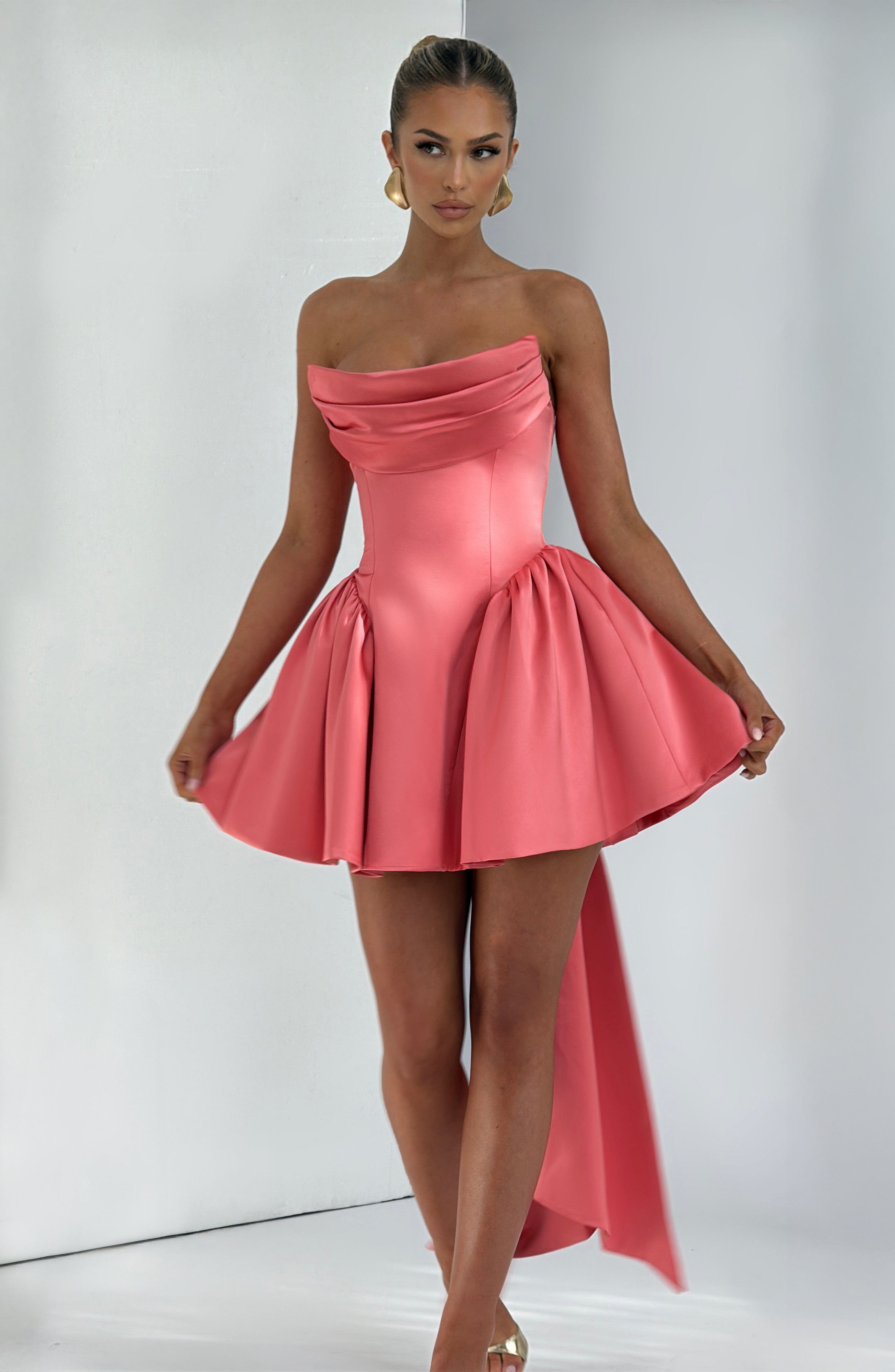 minilena Trinity Mini Dress Coral Pink