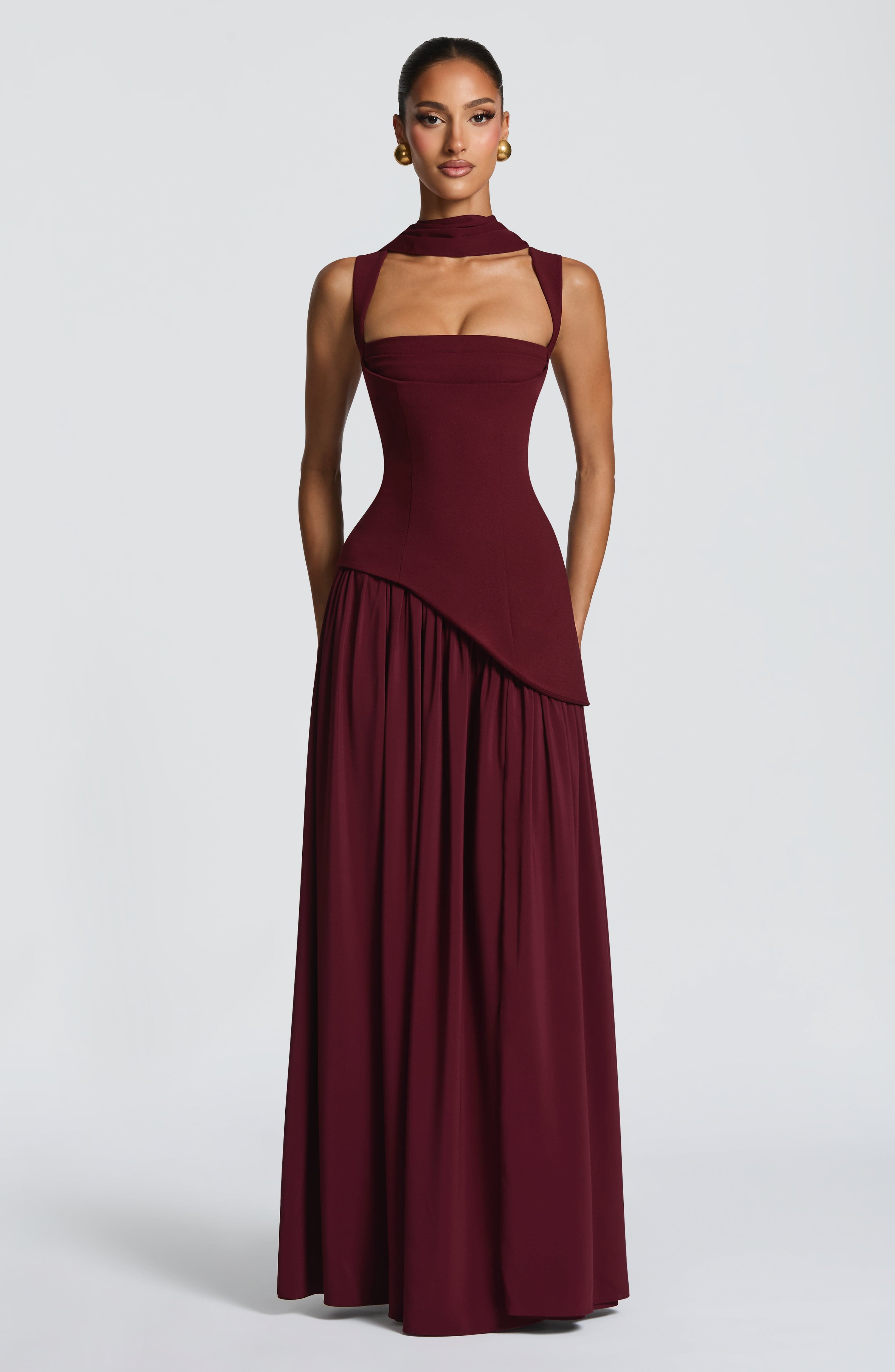 minilena Tullulah Maxi Dress Cherry Lacquer