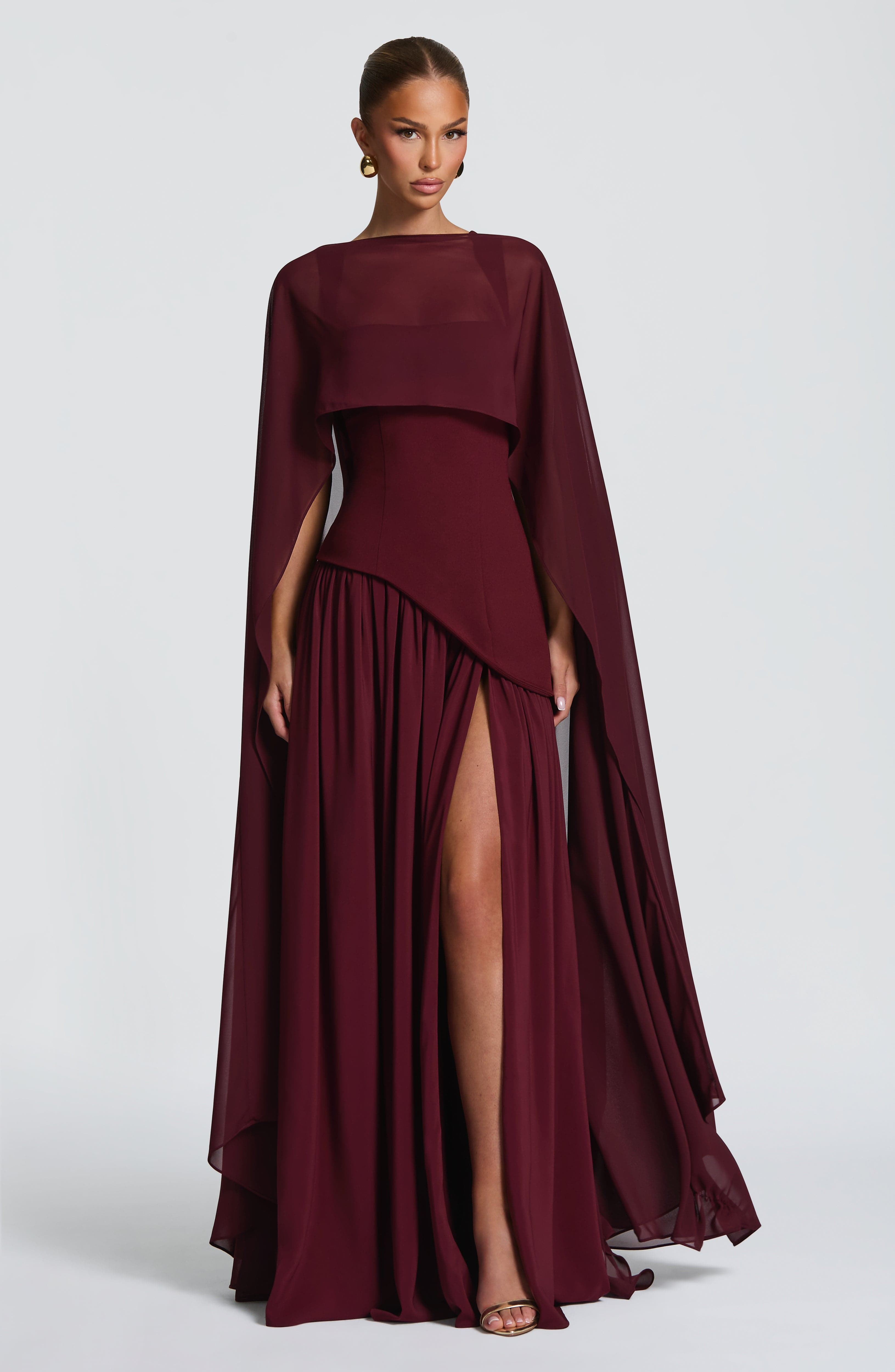 minilena Tullulah Maxi Dress Cherry Lacquer