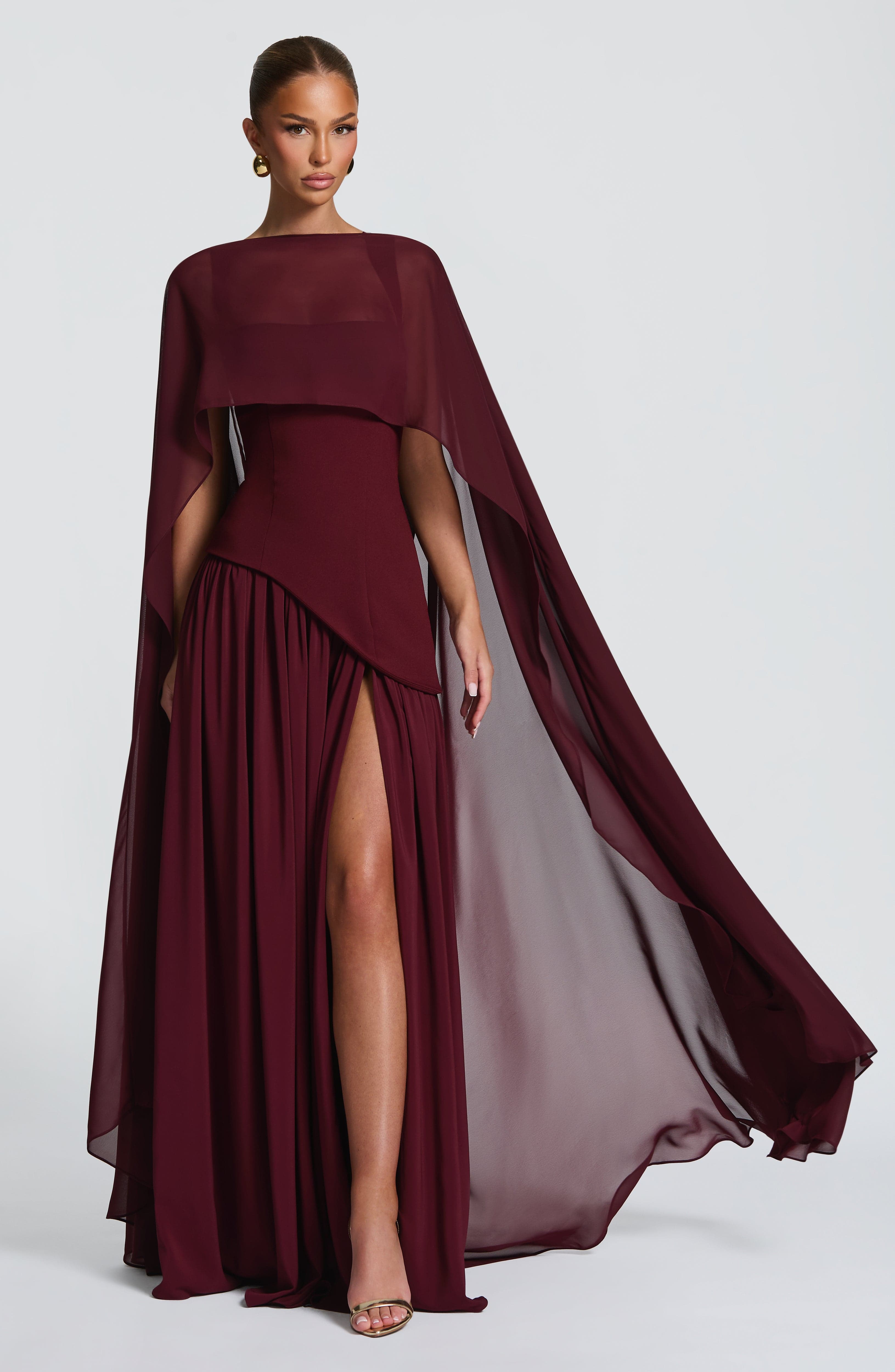 minilena Tullulah Maxi Dress Cherry Lacquer