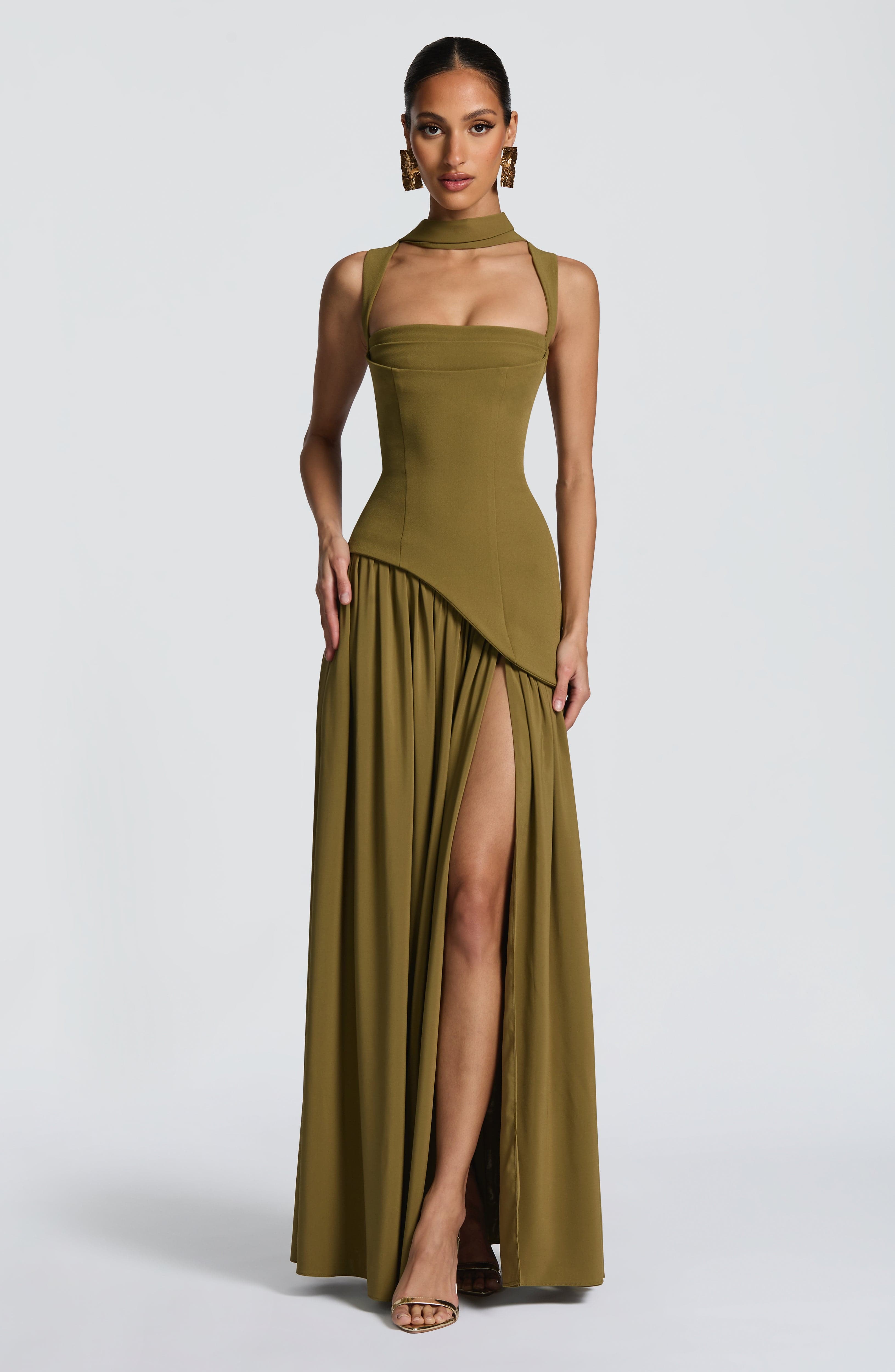 minilena Tullulah Maxi Dress Deep Olive