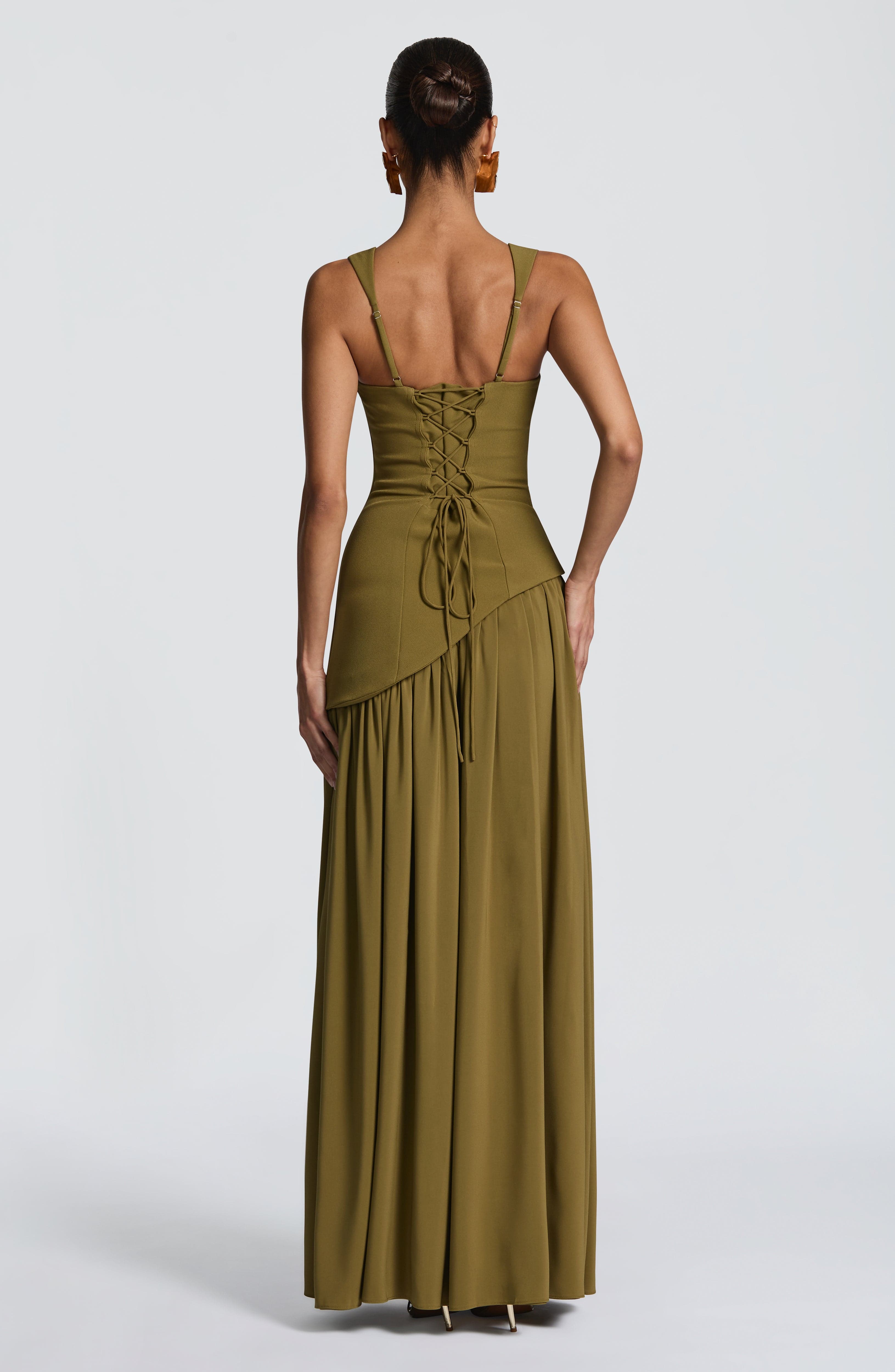 minilena Tullulah Maxi Dress Deep Olive