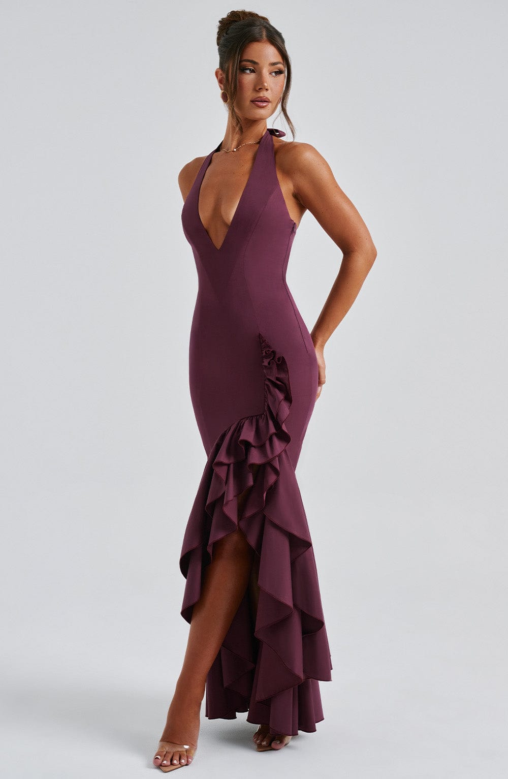 minilena Veronique Maxi Dress Cherry Lacquer