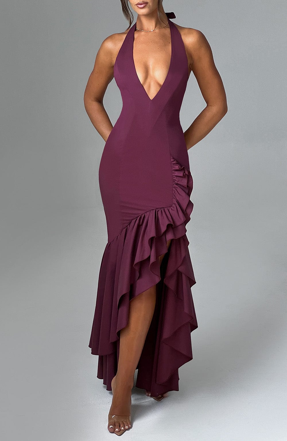minilena Veronique Maxi Dress Cherry Lacquer