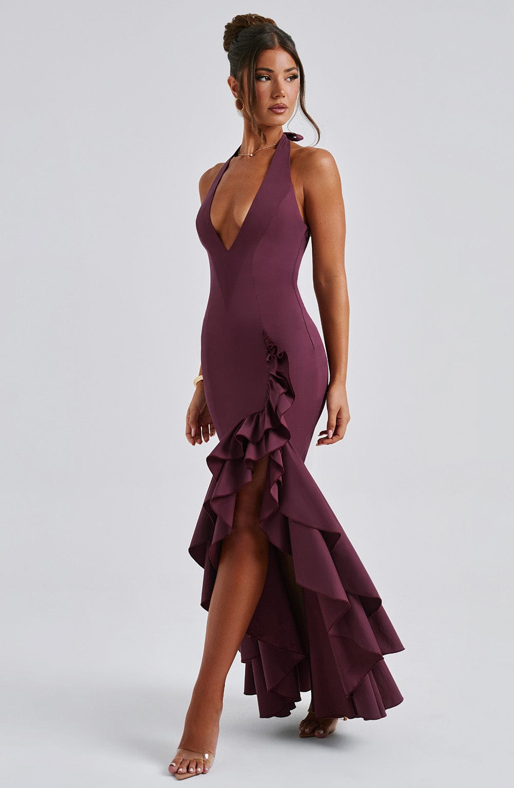 minilena Veronique Maxi Dress Cherry Lacquer