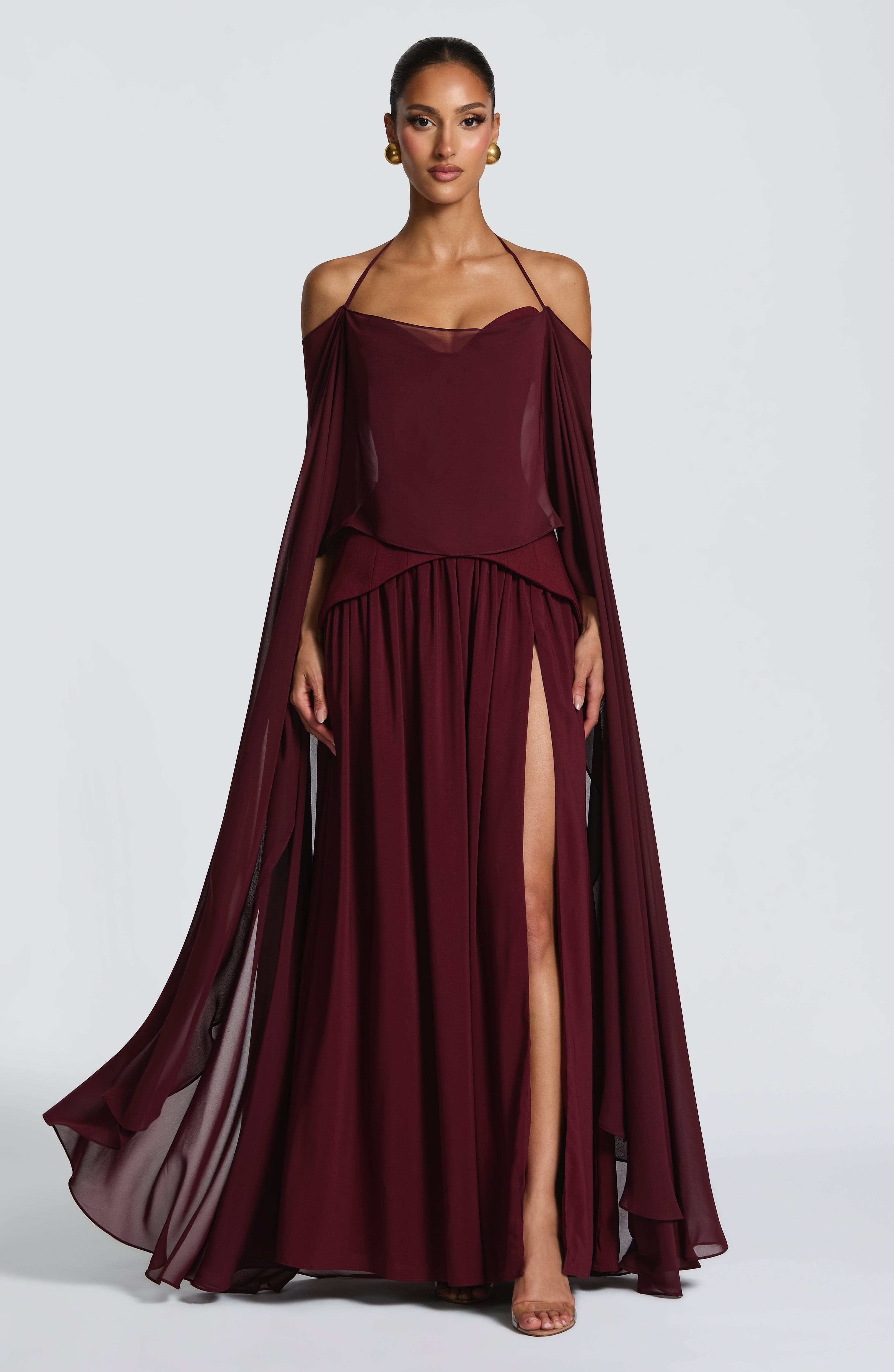 minilena Vietta Maxi Dress Cherry Lacquer