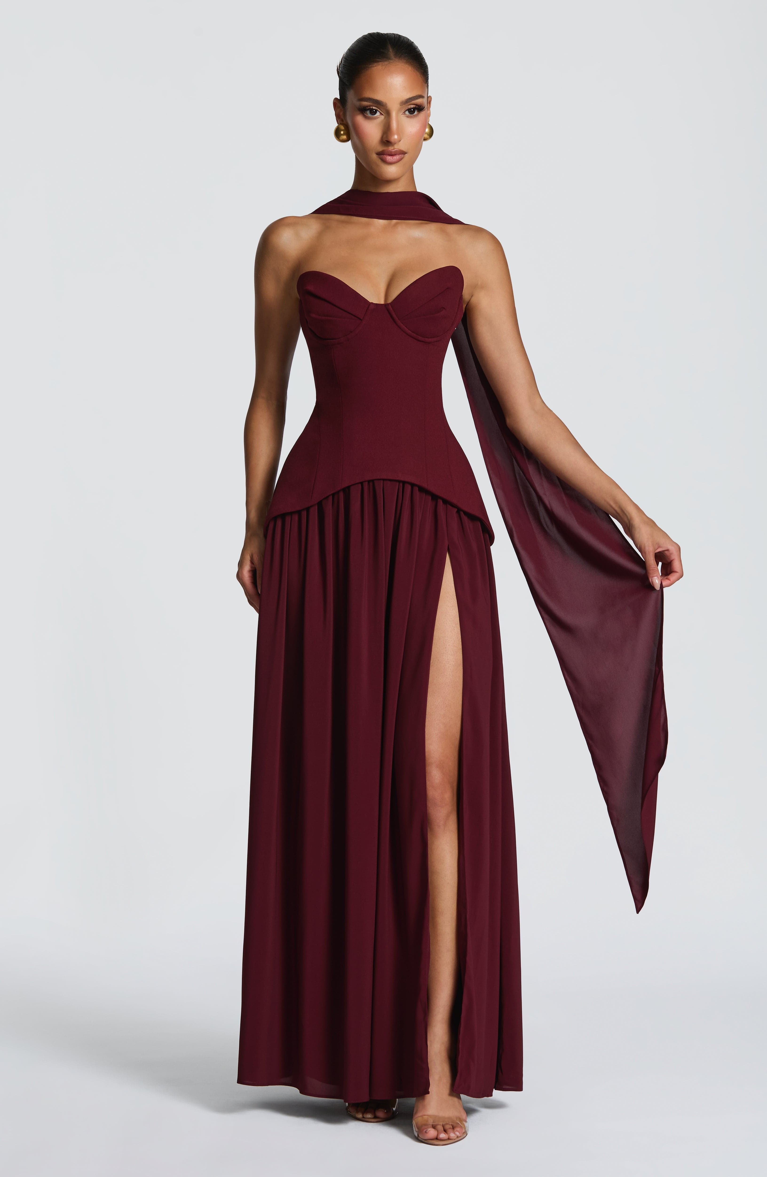 minilena Vietta Maxi Dress Cherry Lacquer