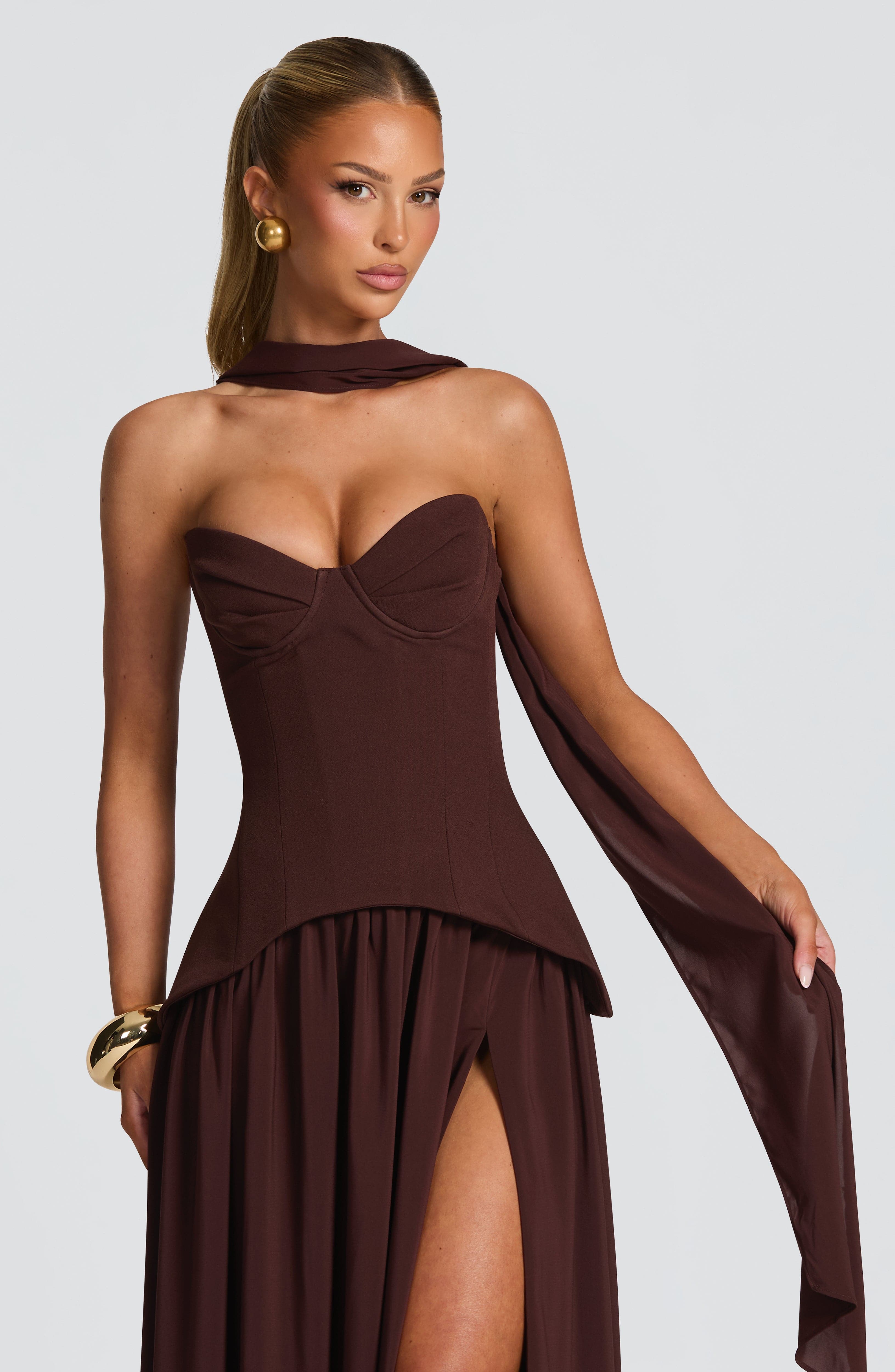 minilena Vietta Maxi Dress Plum Brown