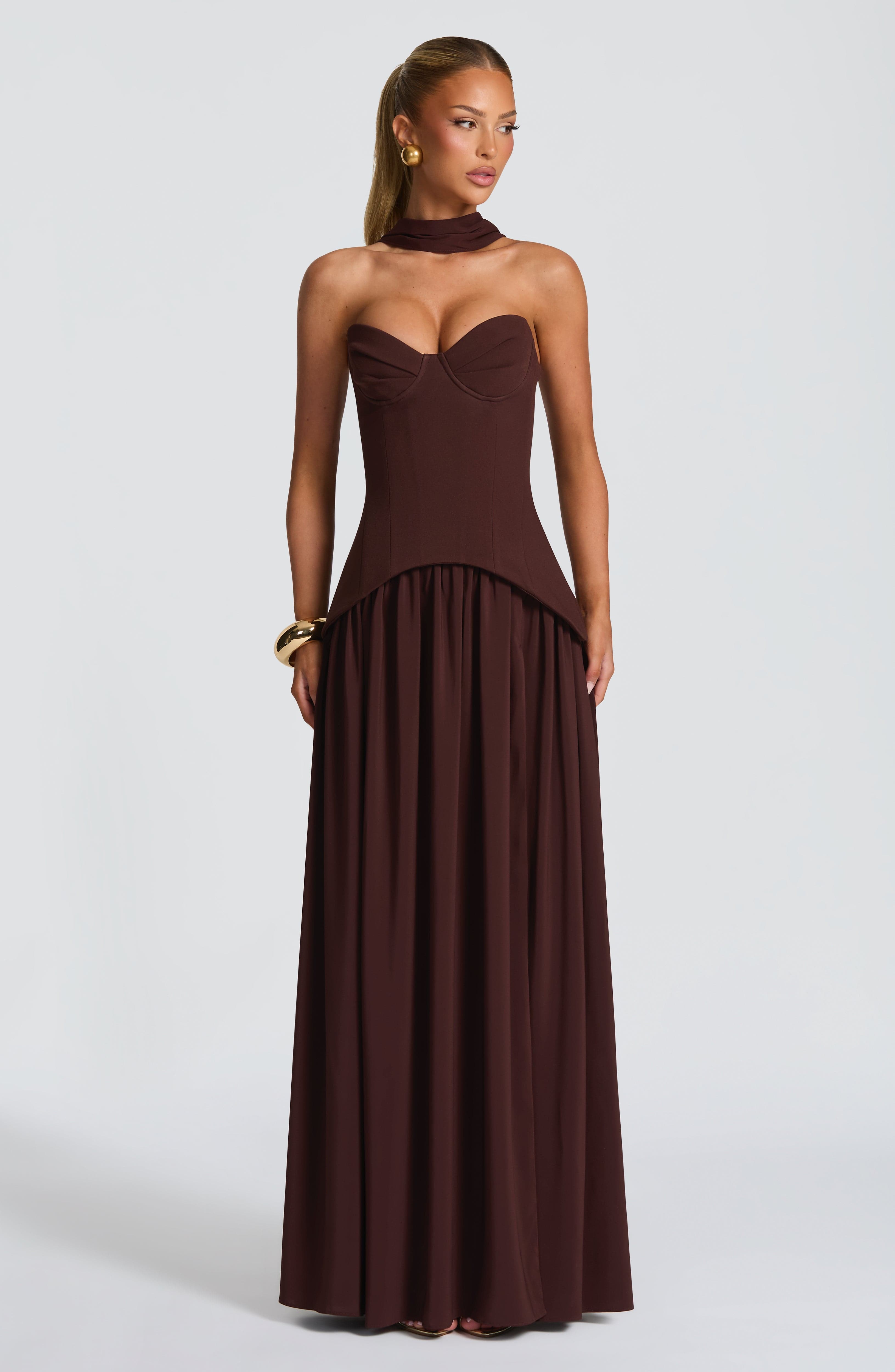 minilena Vietta Maxi Dress Plum Brown