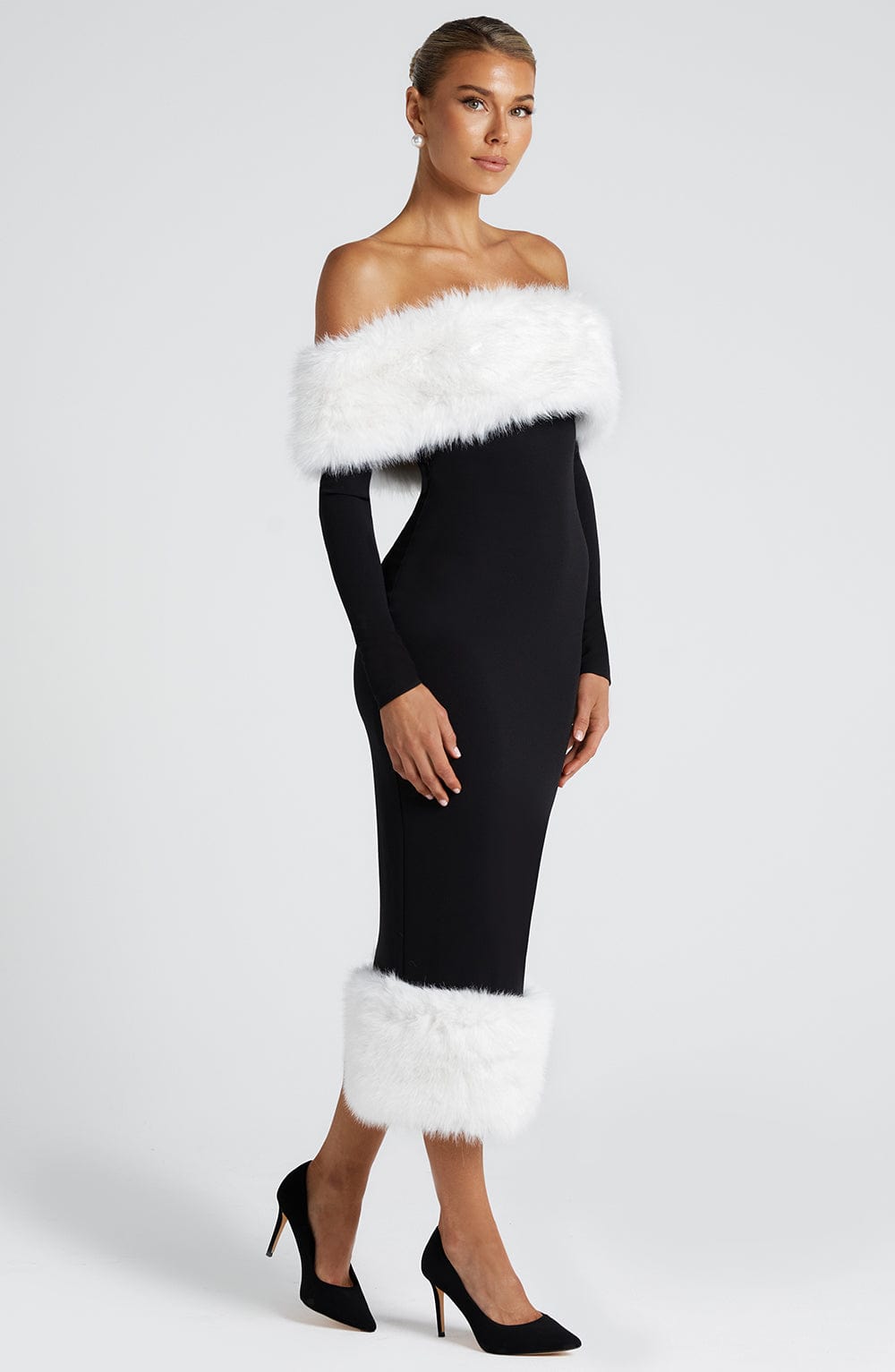 minilena Vittoria Midi Dress Black/White