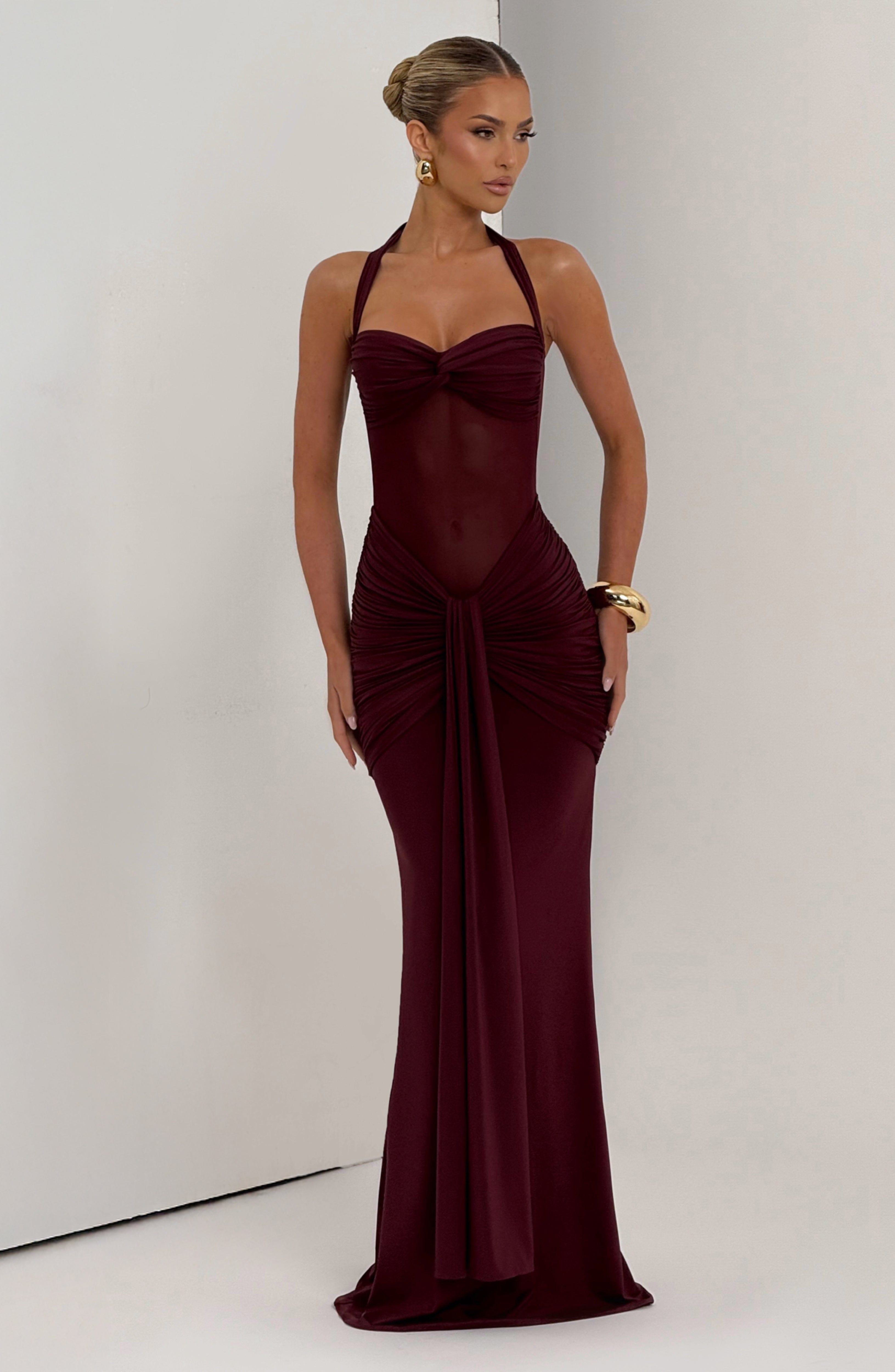 minilena Vixen Maxi Dress Cherry Lacquer