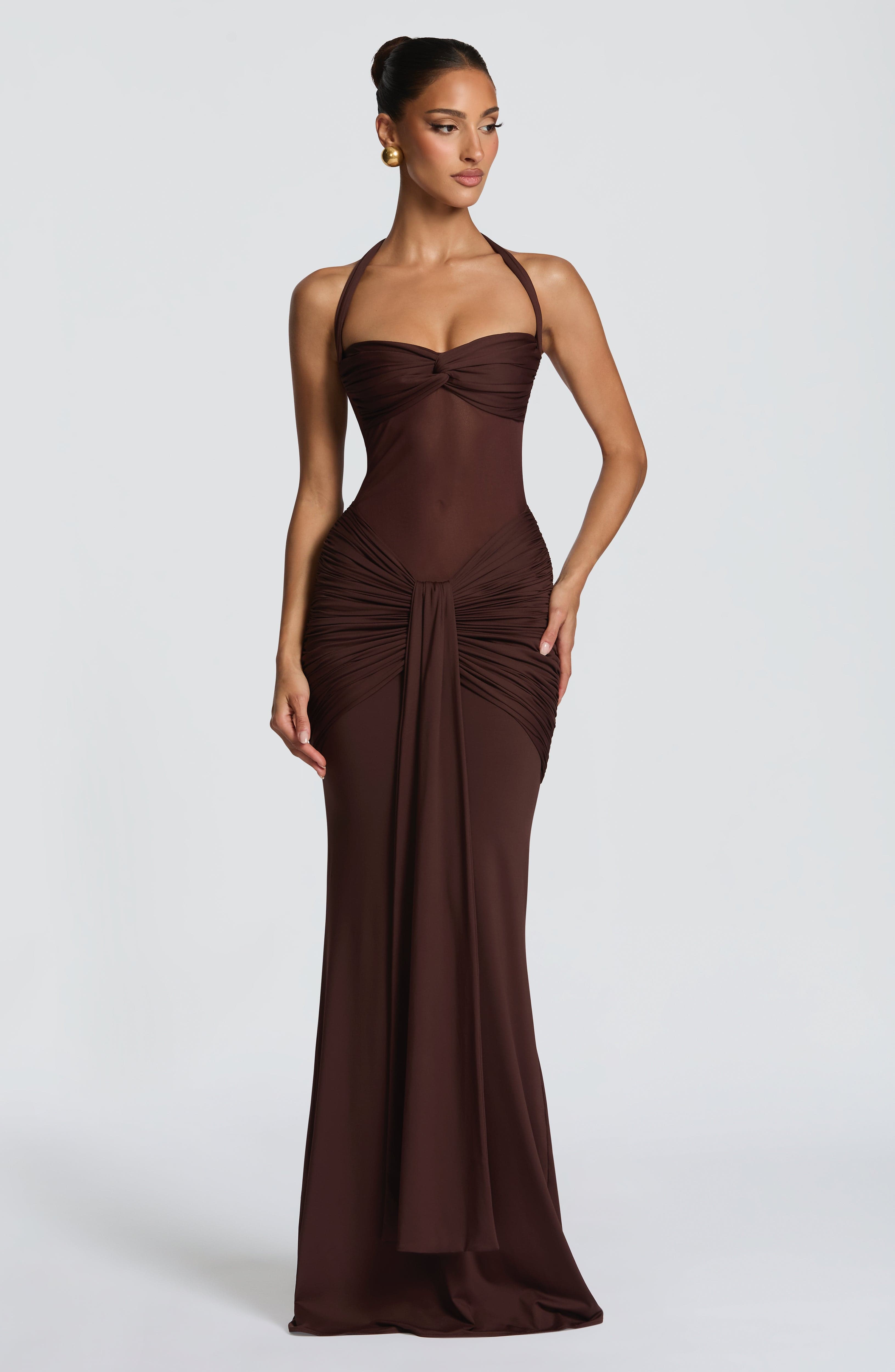 minilena Vixen Maxi Dress Plum Brown