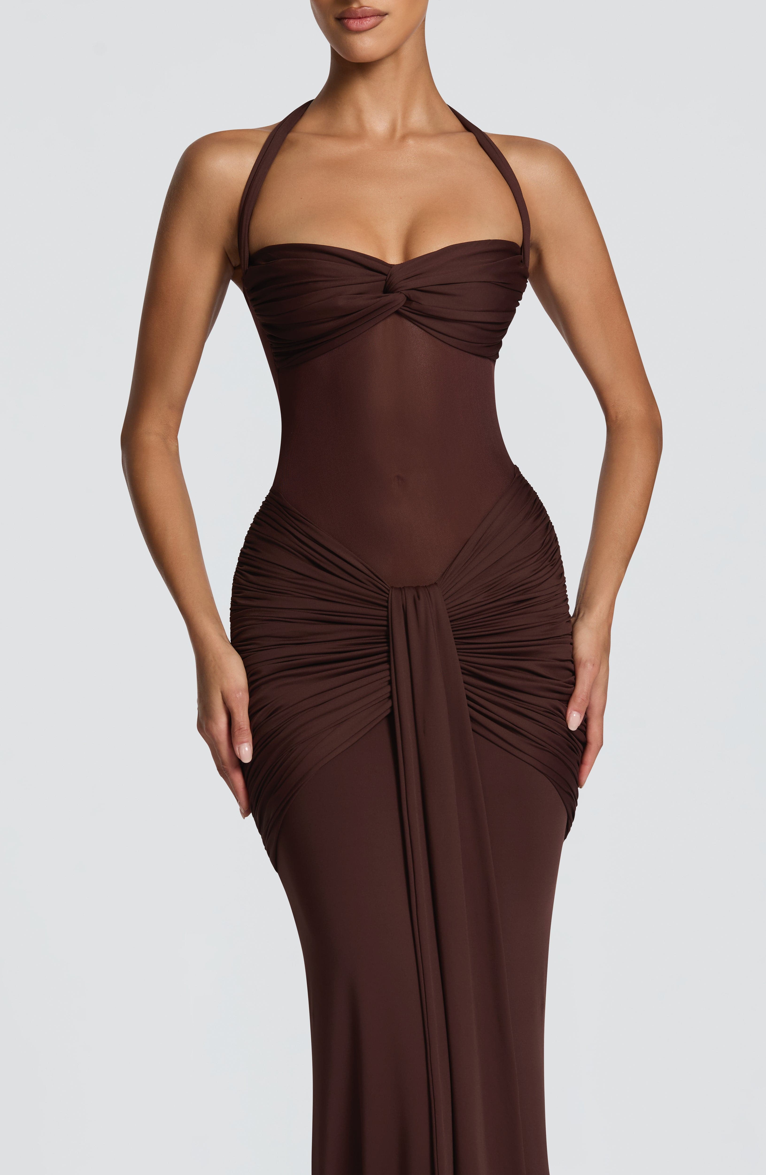 minilena Vixen Maxi Dress Plum Brown