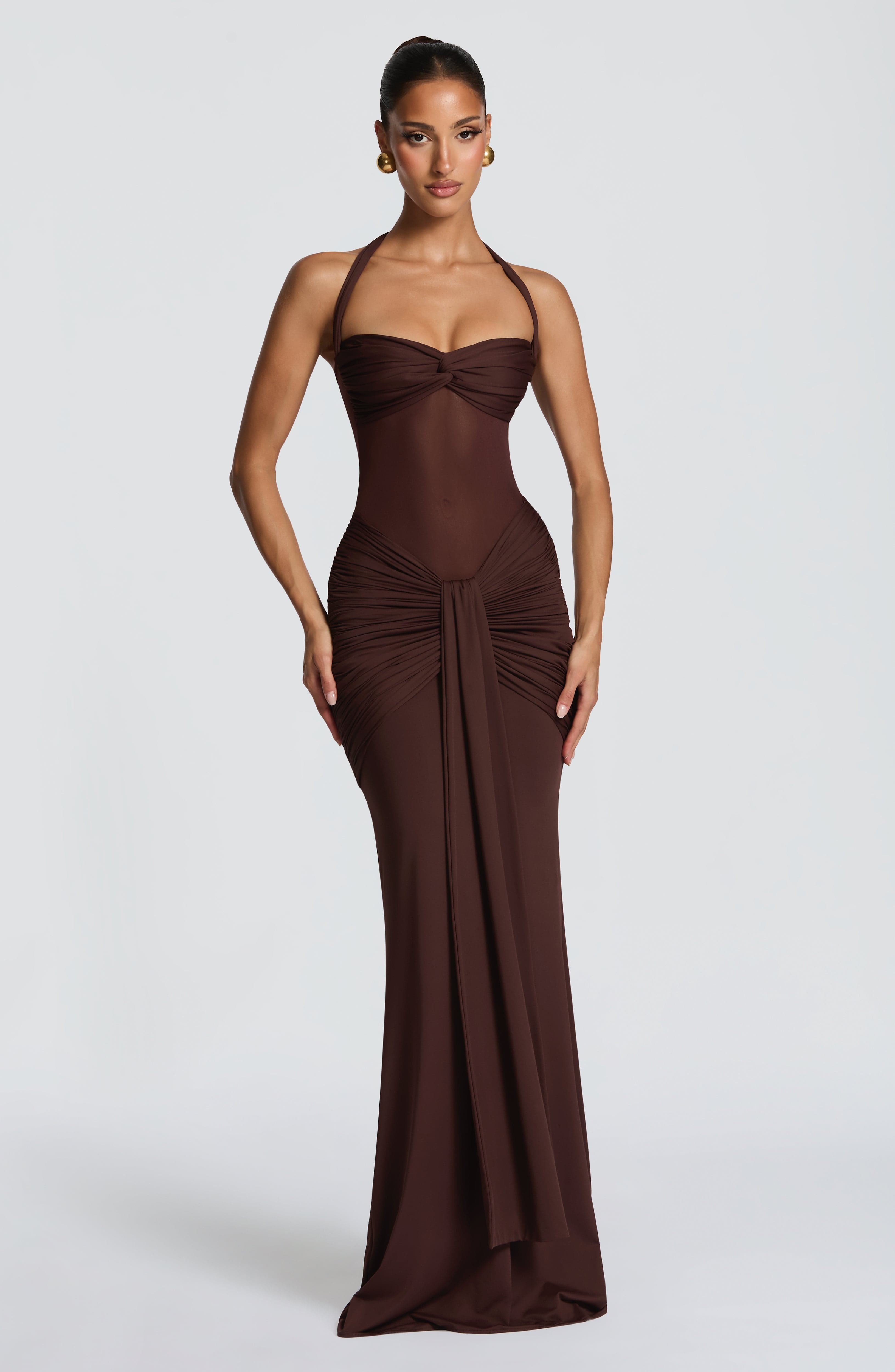 minilena Vixen Maxi Dress Plum Brown