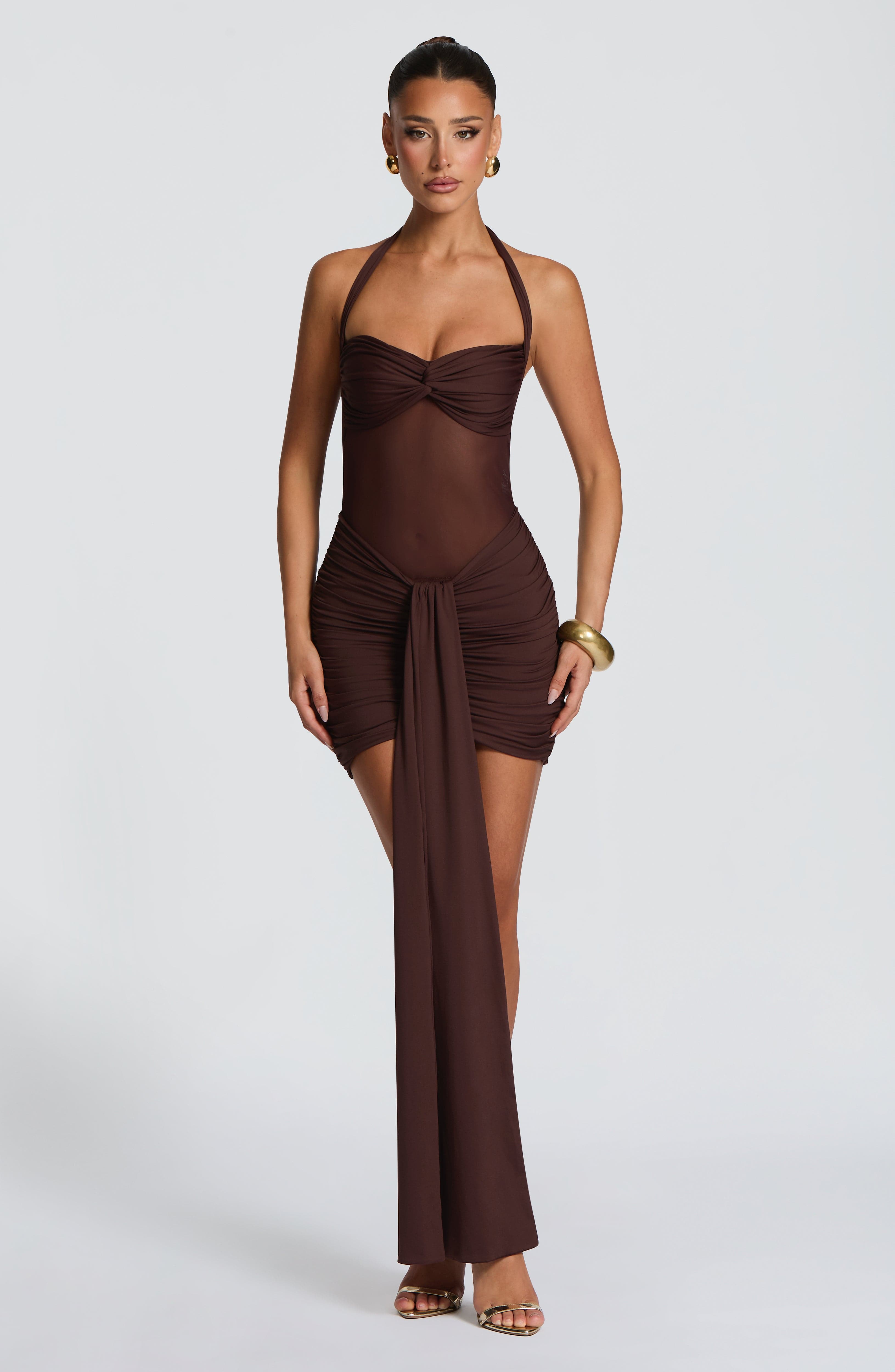minilena Vixen Mini Dress Plum Brown