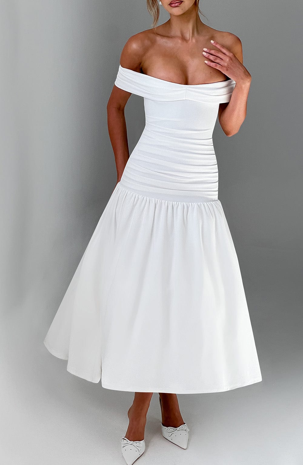 minilena Wilhelmina Midaxi Dress Ivory