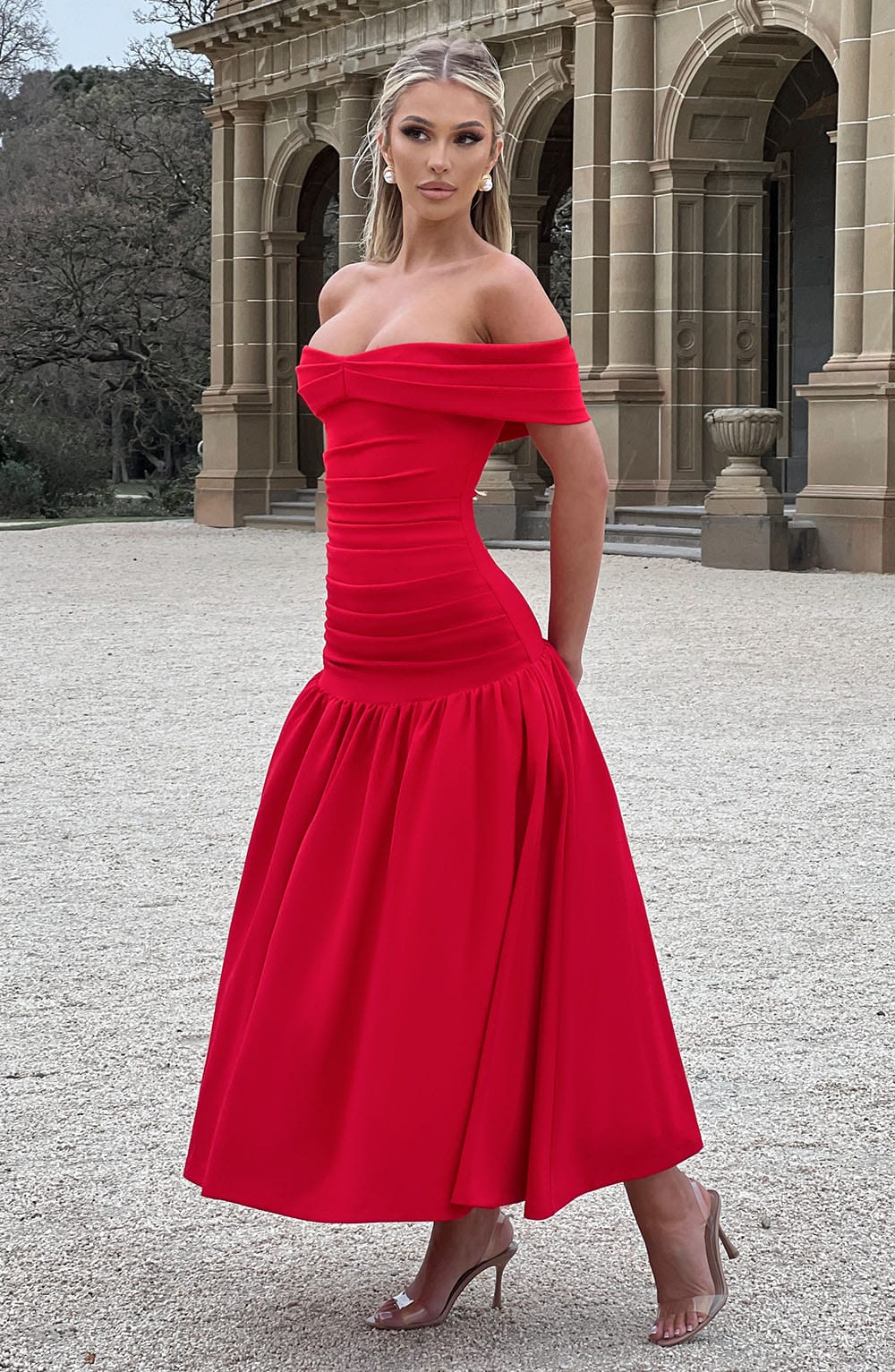 minilena Wilhelmina Midaxi Dress Red