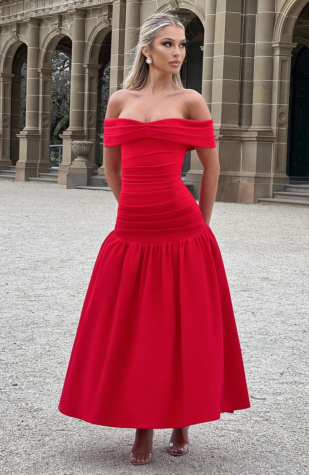 minilena Wilhelmina Midaxi Dress Red