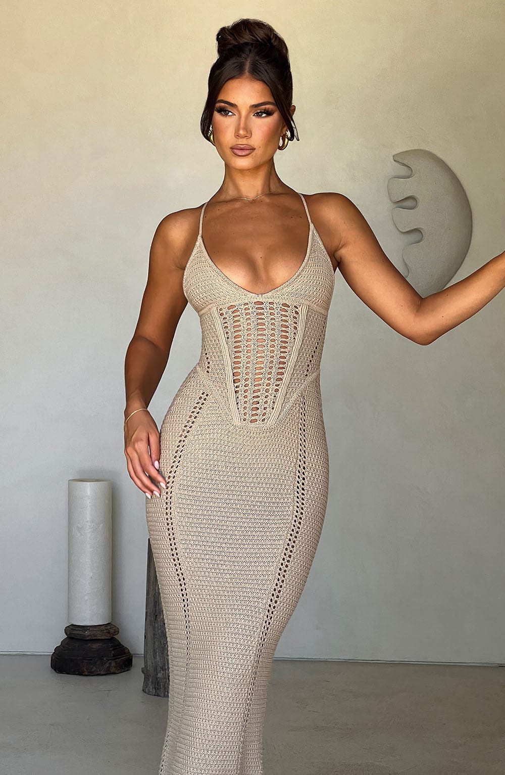 minilena Xanthe Maxi Dress Beige