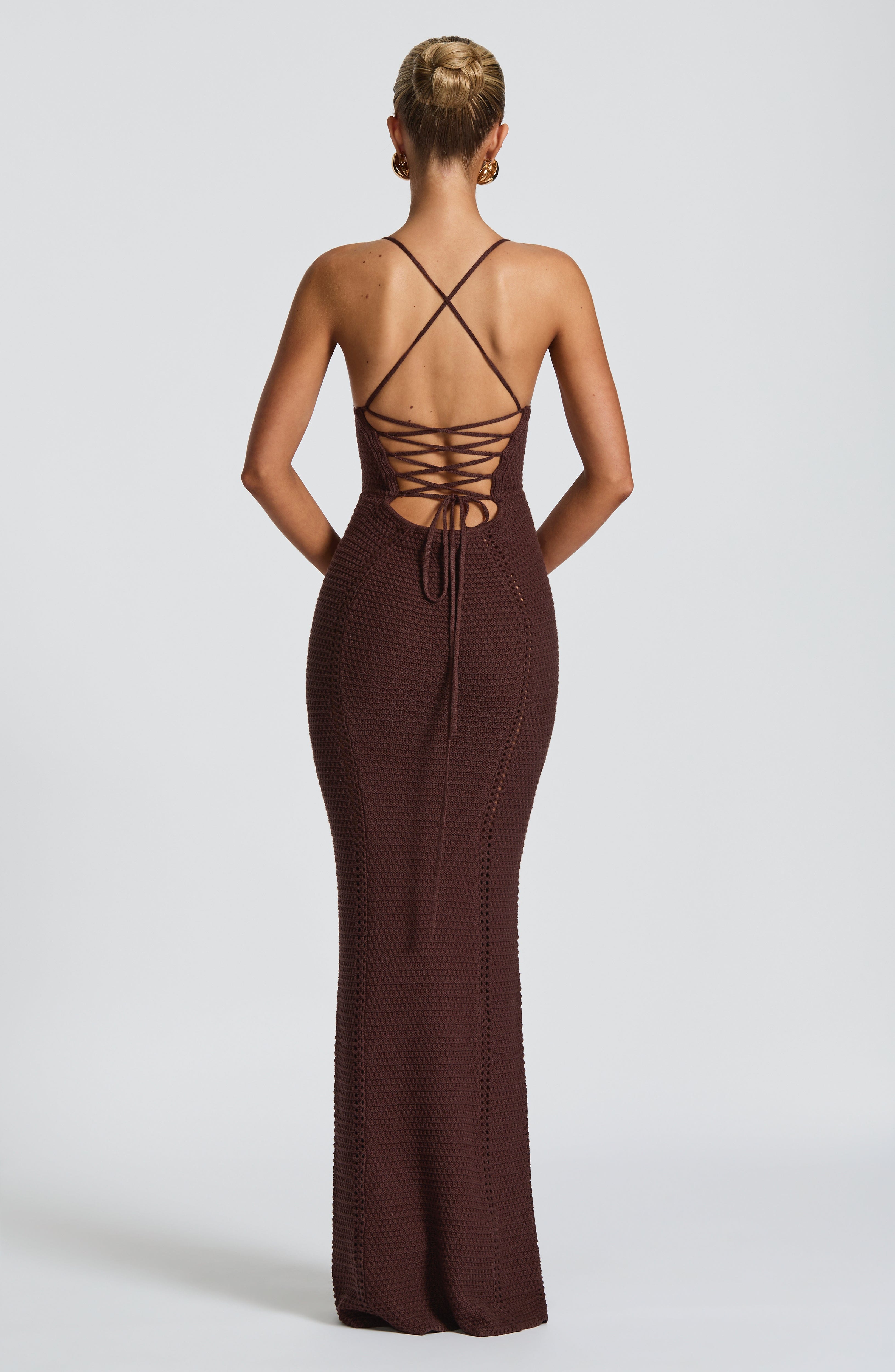 minilena Xanthe Maxi Dress Plum Brown