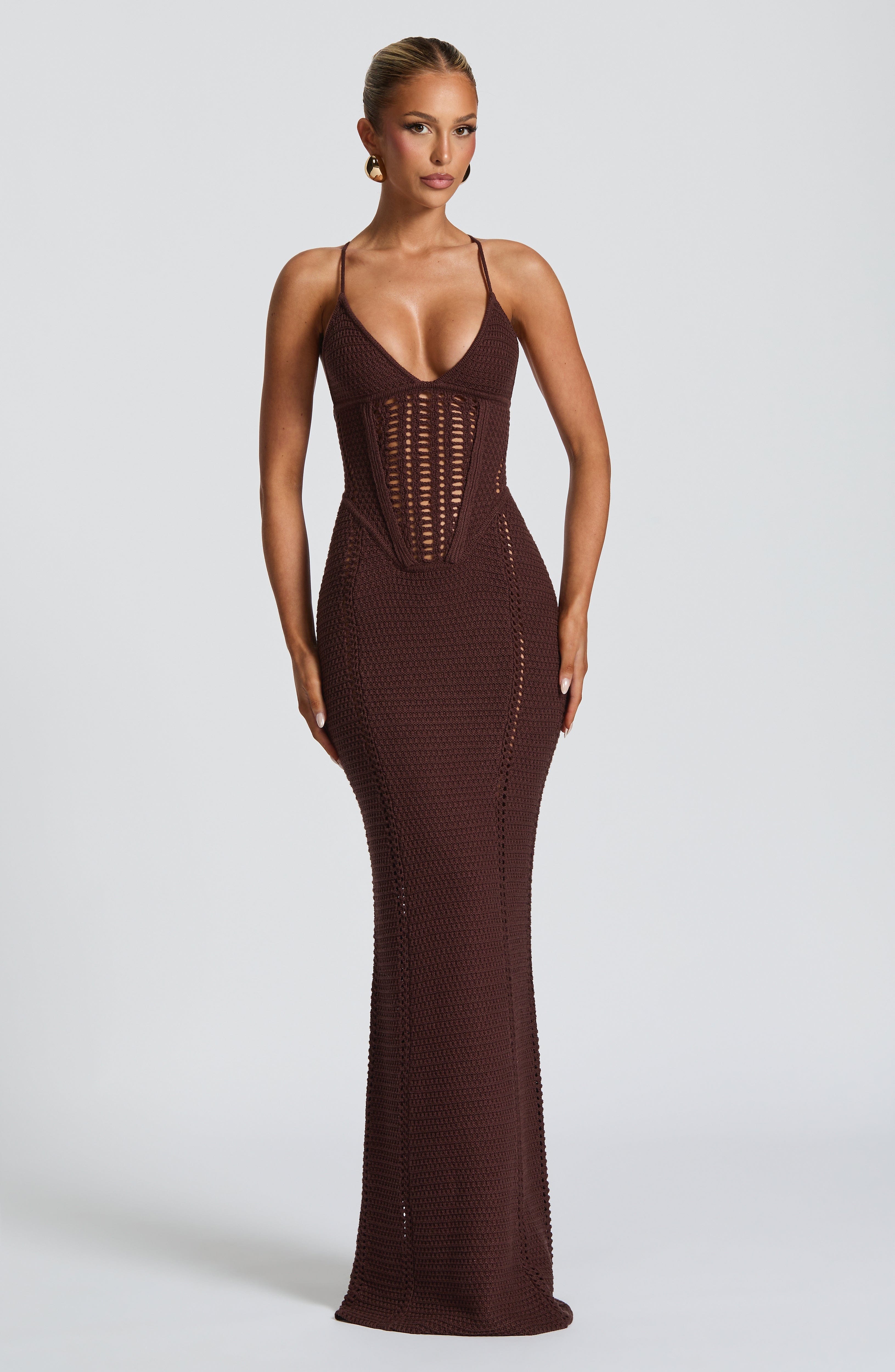 minilena Xanthe Maxi Dress Plum Brown